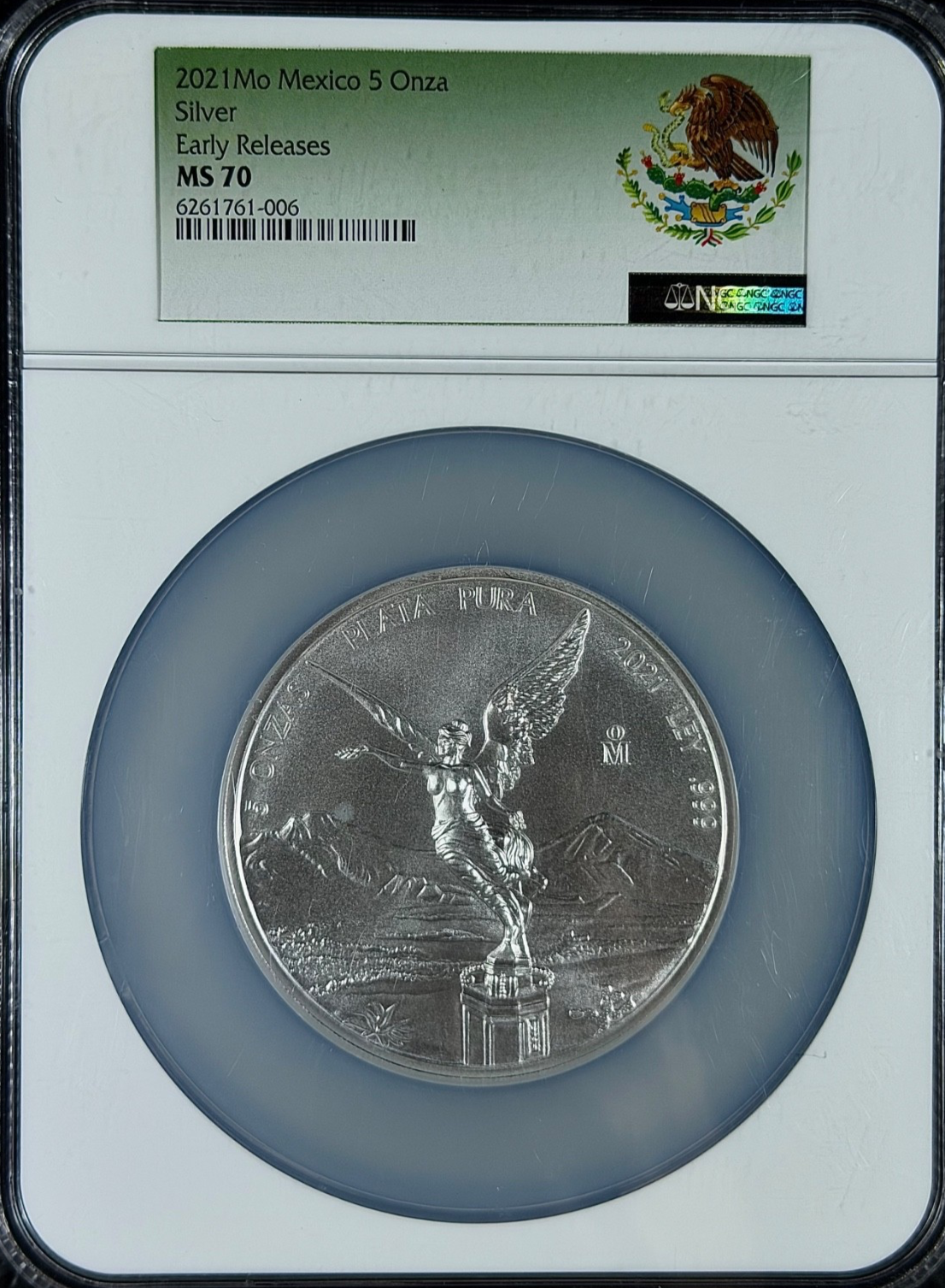 🇲🇽 2021 Mexico 5 Oz Silver Libertad NGC Early Release MS70 POP 54 Mintage 6050