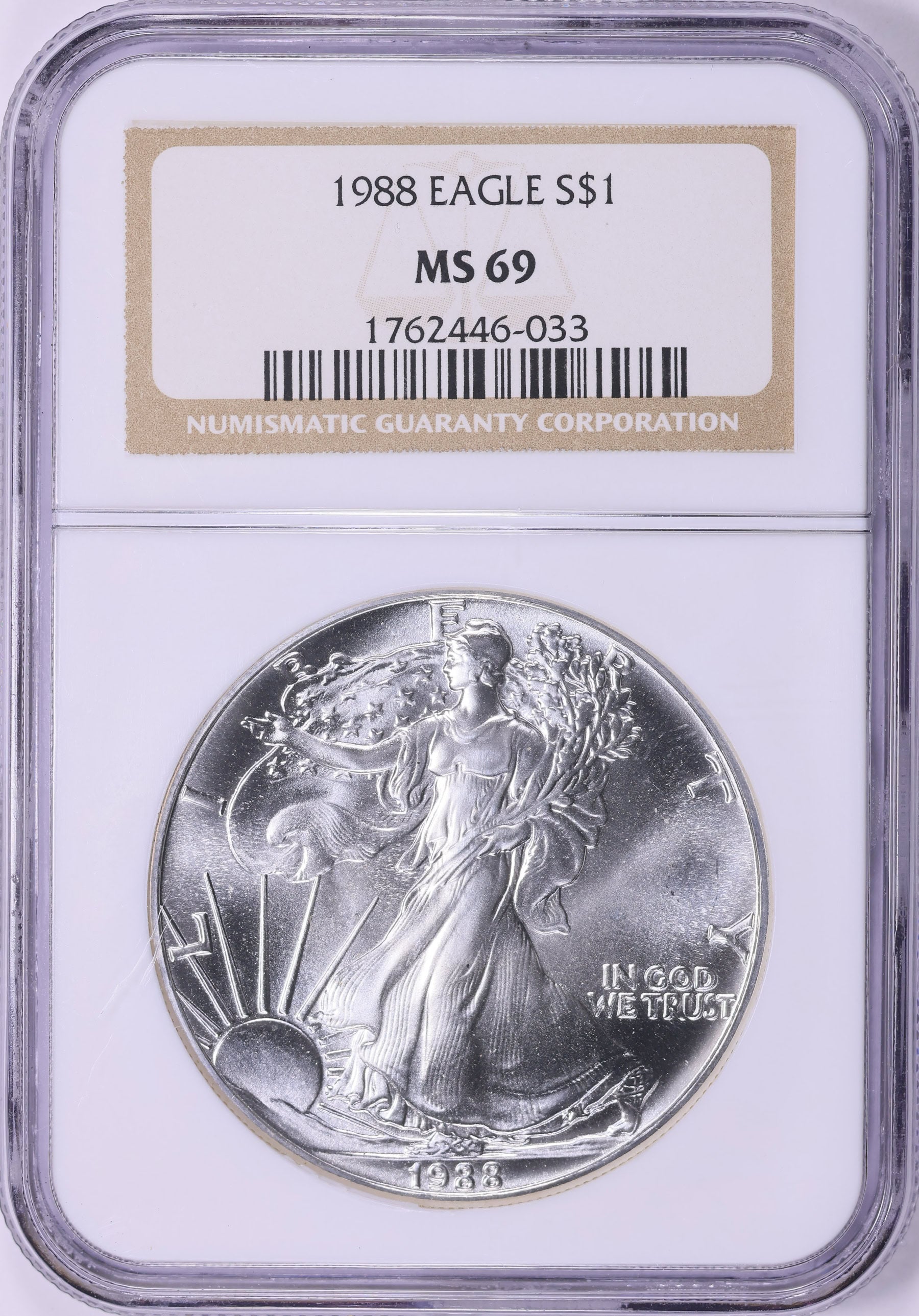 1988 1 oz American Silver Eagle NGC MS 69