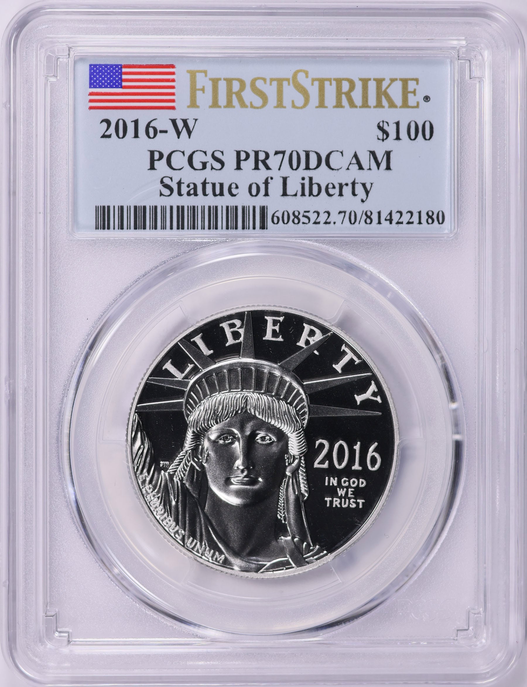 2016-W $100 One-Ounce Platinum American Eagle First Strike PCGS Proof-70 DCAM