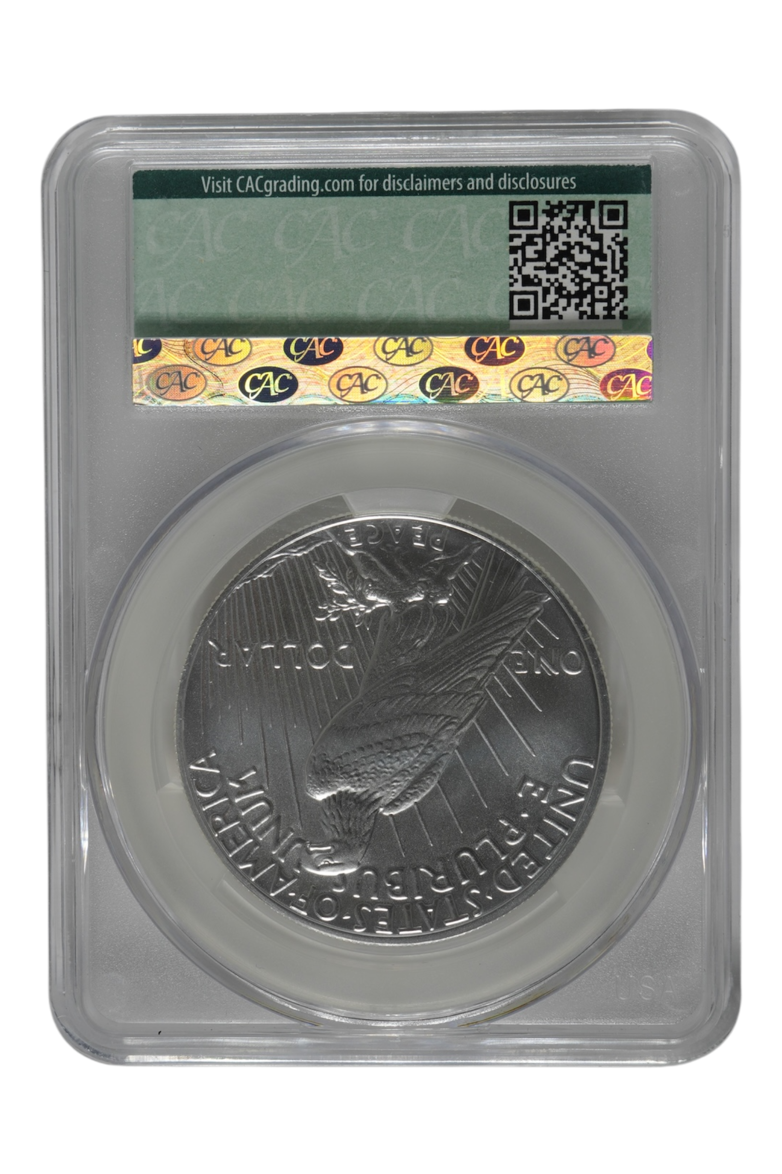 2023 0.8591 oz Silver United States Peace Dollar CACG MS-70 AD