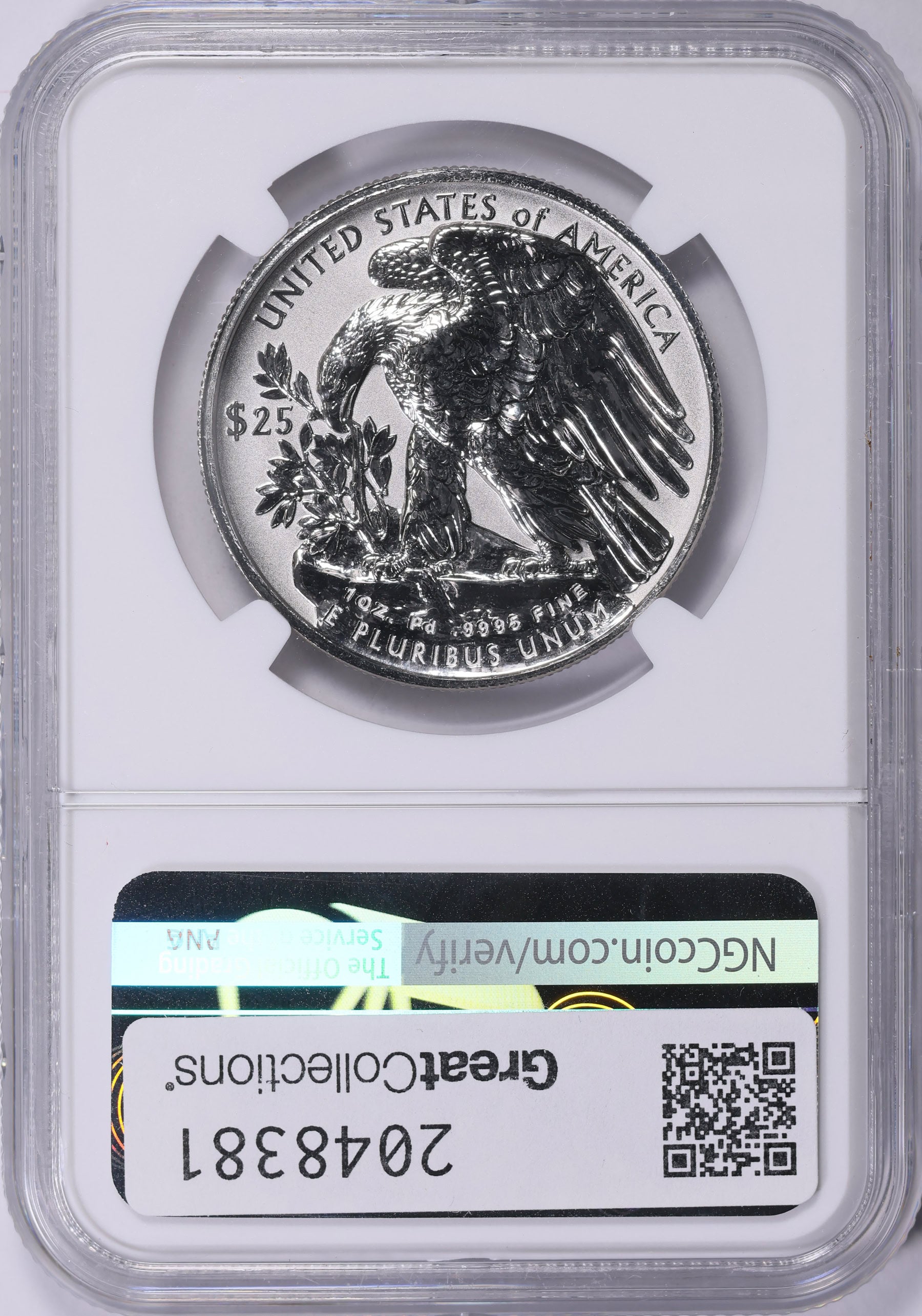 2022-W $25 American Liberty Palladium Reverse Proof NGC Proof-70 (Mike Castle Signed Label)