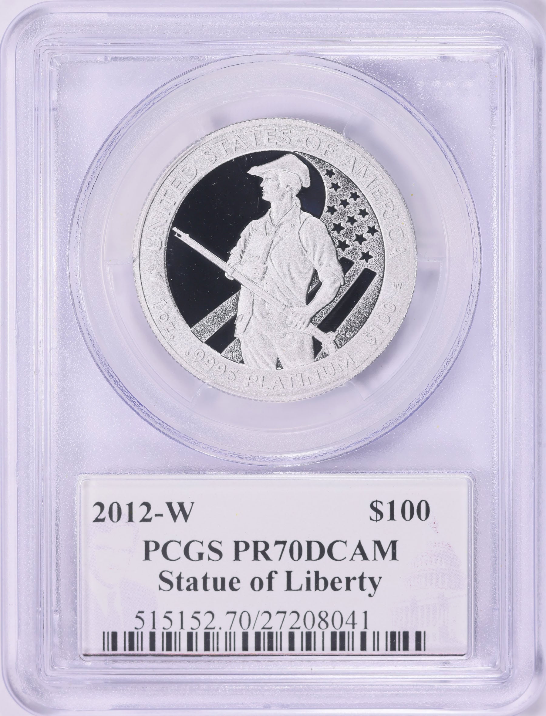 2012-W $100 One-Ounce Platinum American Eagle PCGS Proof-70 DCAM (Philip Diehl Label)