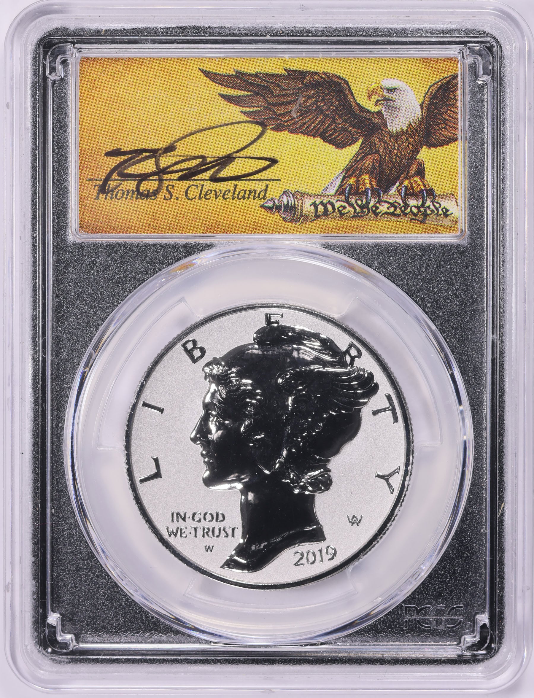 2019-W $25 American Liberty Palladium Reverse Proof First Day of Issue PCGS Proof-70 (Thomas S. Cleveland Signed Label)