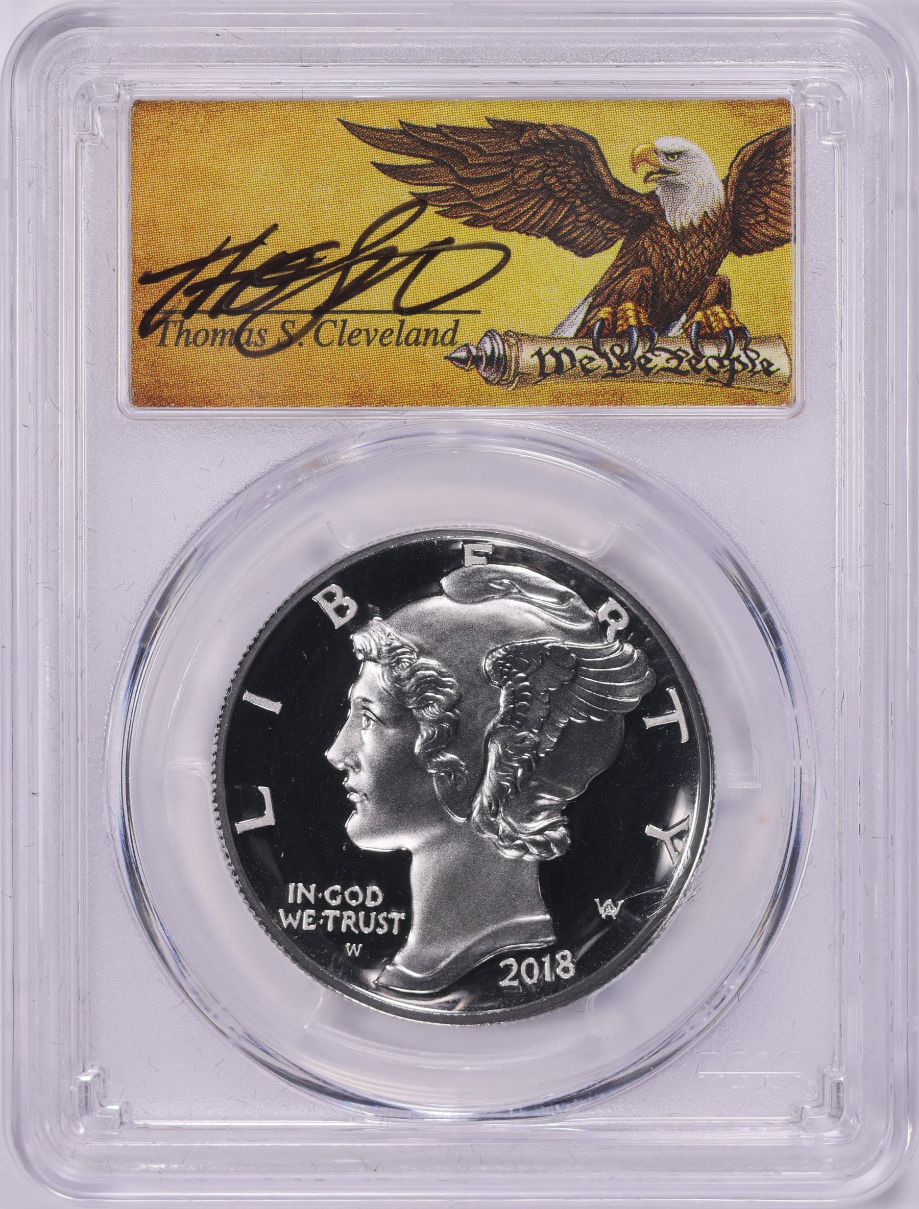 2018-W $25 American Liberty Palladium First Strike PCGS Proof-70 DCAM (Thomas S. Cleveland Signed Label)