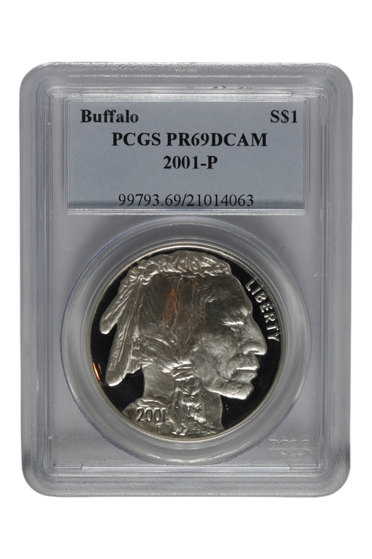 2001-P American Buffalo Silver Dollar PCGS PR 69 DCAM