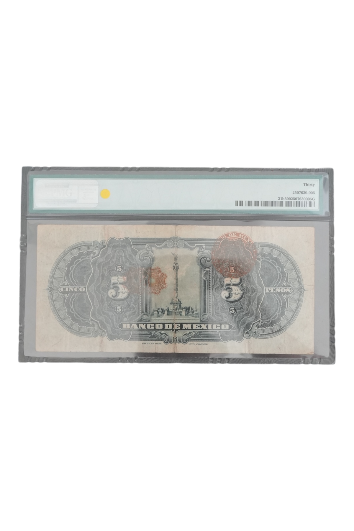 1931 Mexico Banknote 5 Pesos PMG Very Fine 30