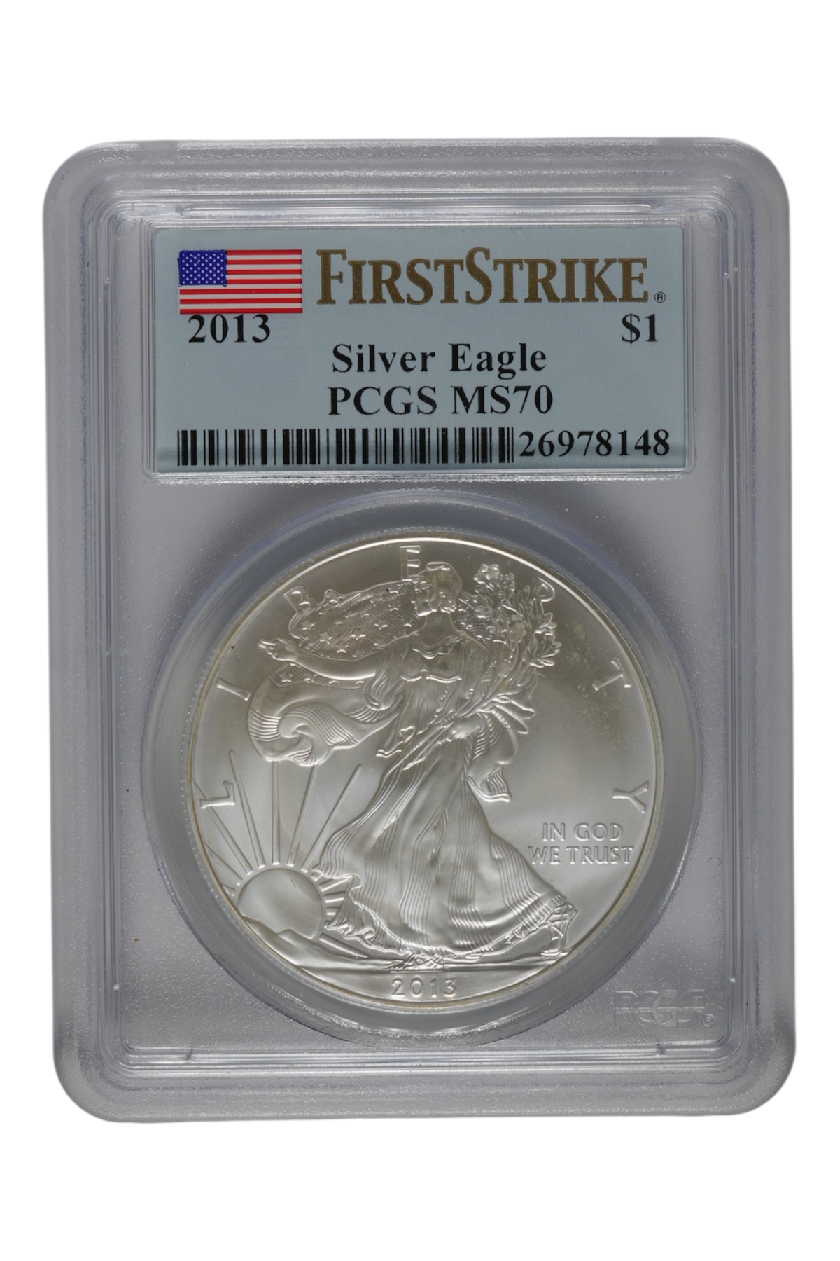 2013 1 oz American Silver Eagle PCGS MS 70 FS