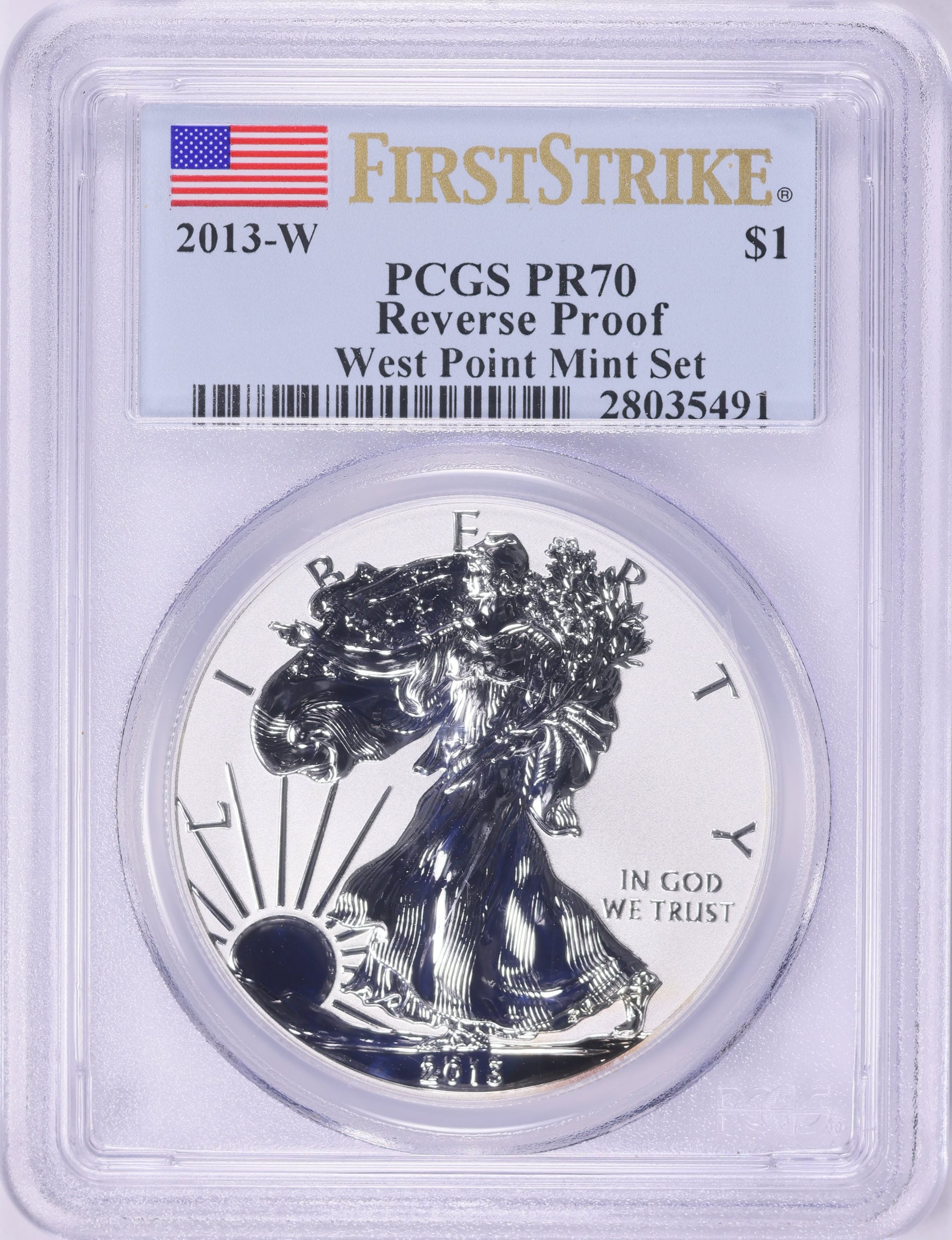 2013-W 1 oz American Silver Eagle PCGS PR-70 FS Rev Proof