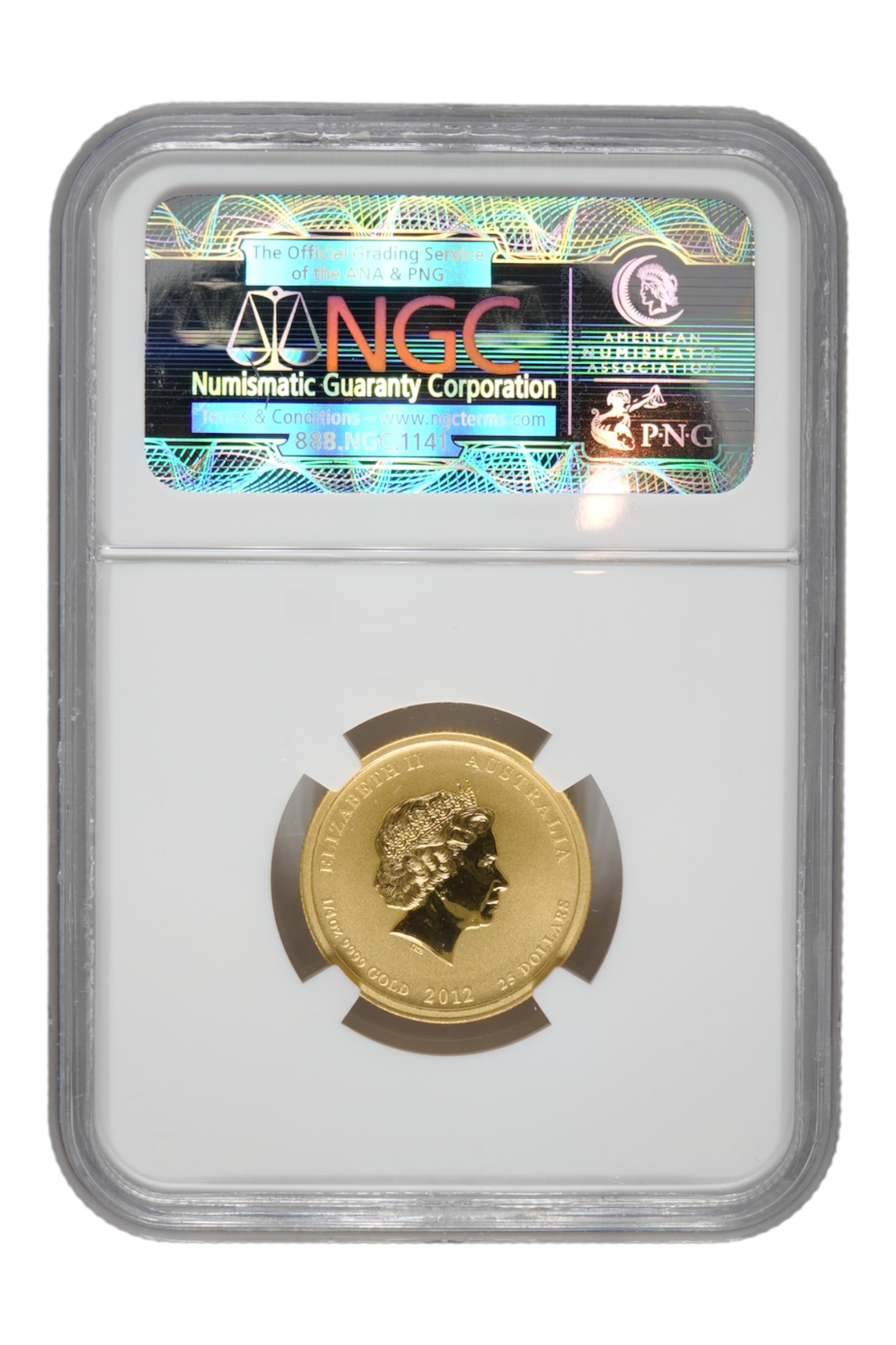 2012-P 0.2498 oz Gold Australia Lunar Dragon NGC MS 70 ER