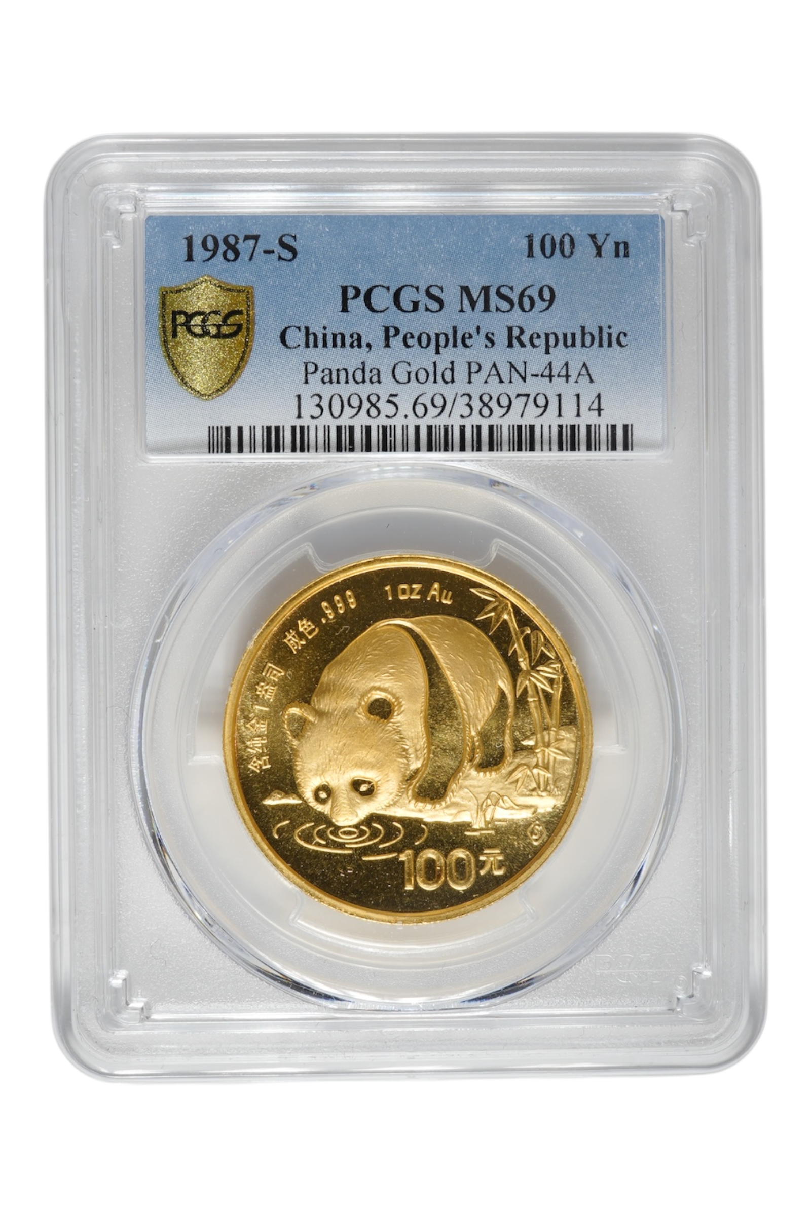 1987-S 1 oz Chinese Gold Panda PCGS MS-69