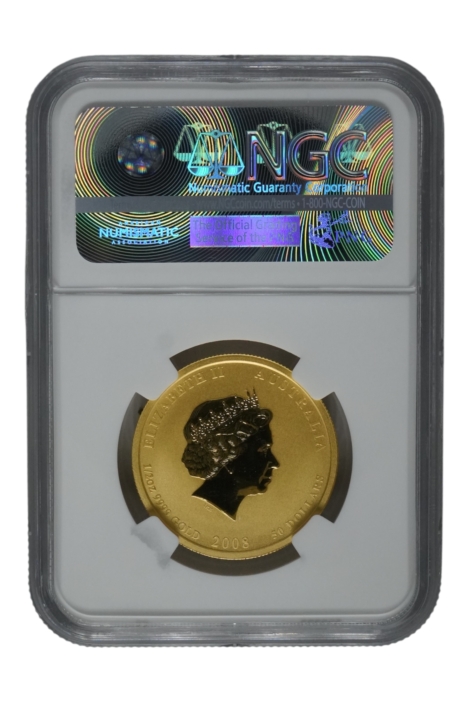2008 1/2 oz Gold Australia Lunar Mouse NGC MS 69 Colorized