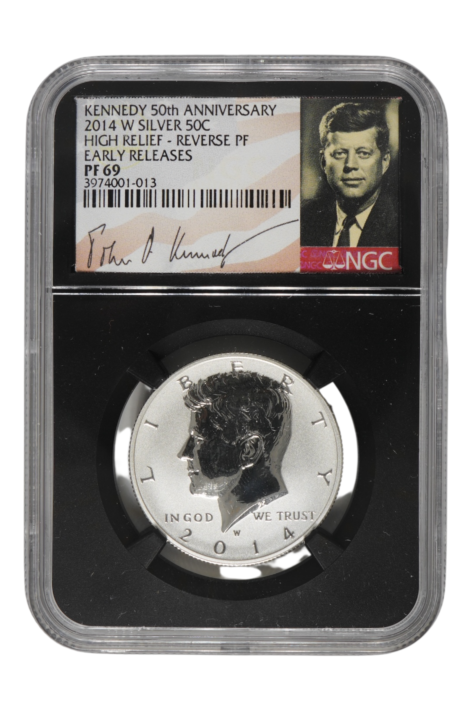 2014-W 0.3617 oz Silver Kennedy Half Dollar 50th Anniv NGC PF 69 Rev Proof