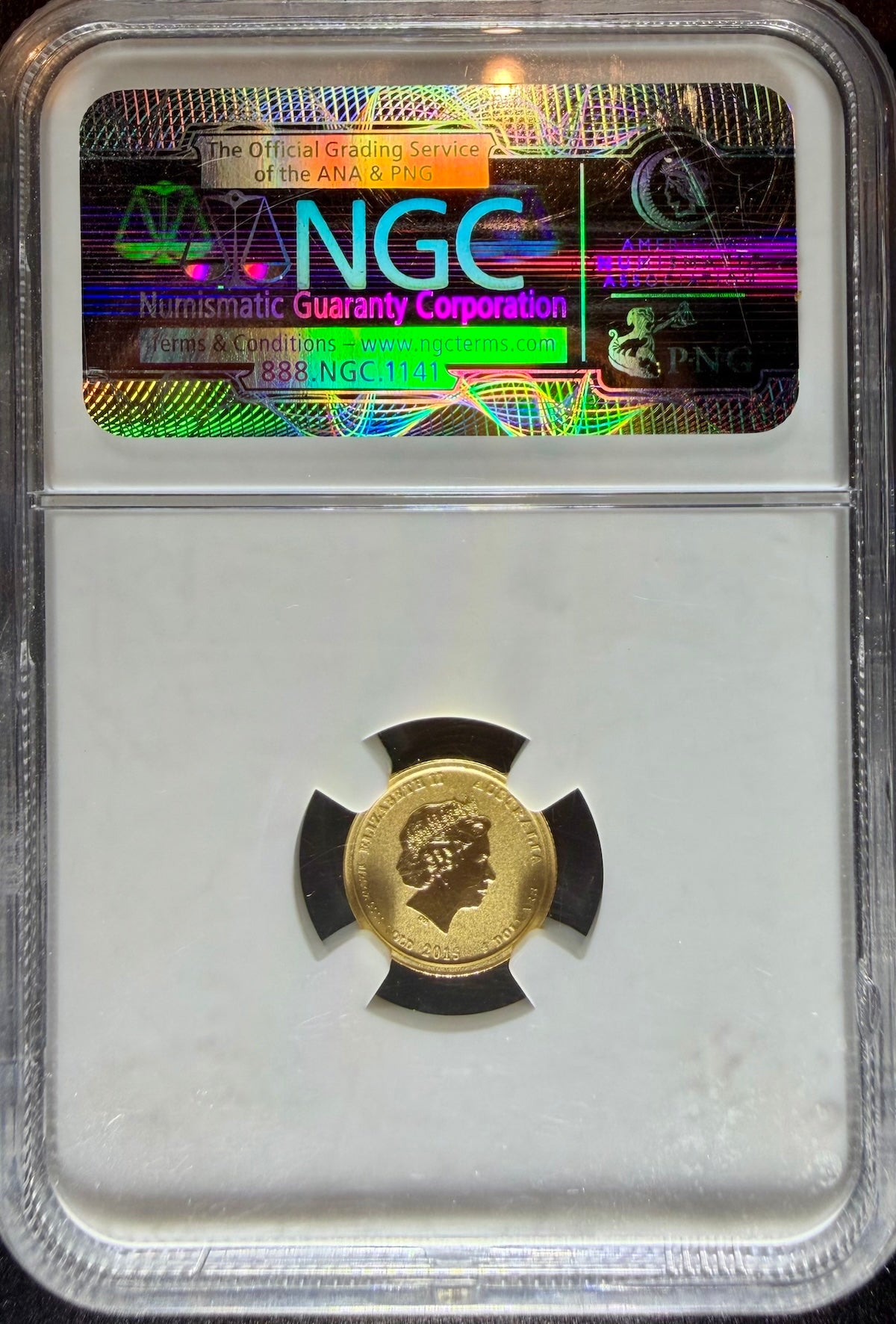 2015-P 1/20 oz Gold Australia Lunar Goat NGC MS 70 FS