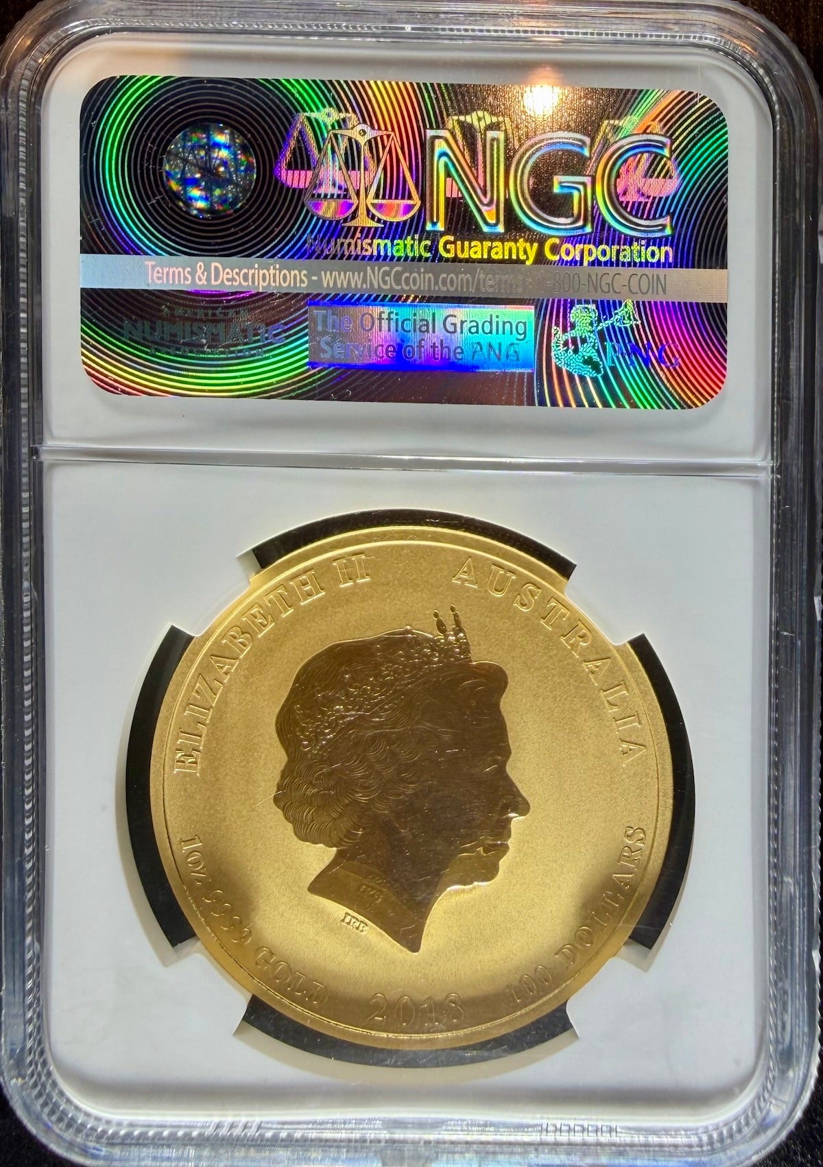 2018 1 oz Gold Australia Lunar Dog NGC MS 70 FDI