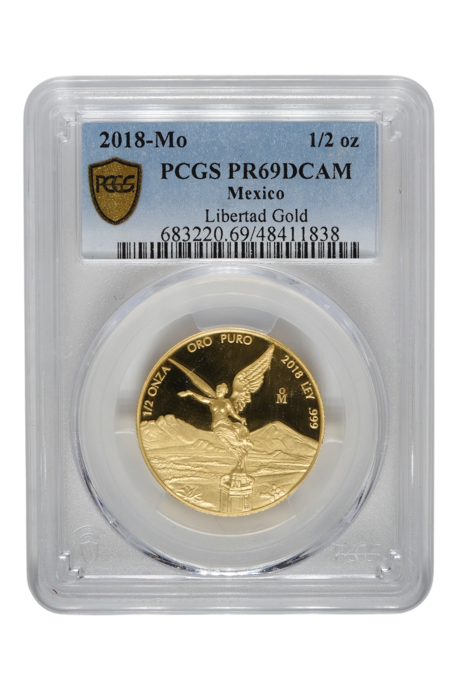 2018-Mo 0.4995 oz Mexican Gold Libertad PCGS PR 69 DCAM
