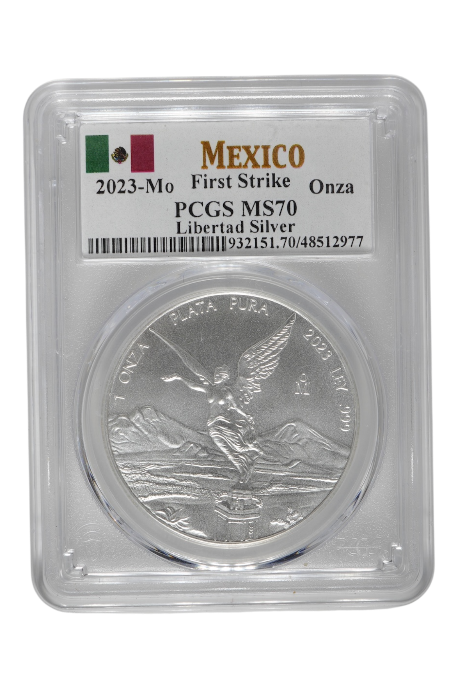 2023-Mo 1 oz Silver Mexico Libertad PCGS MS 70 FS