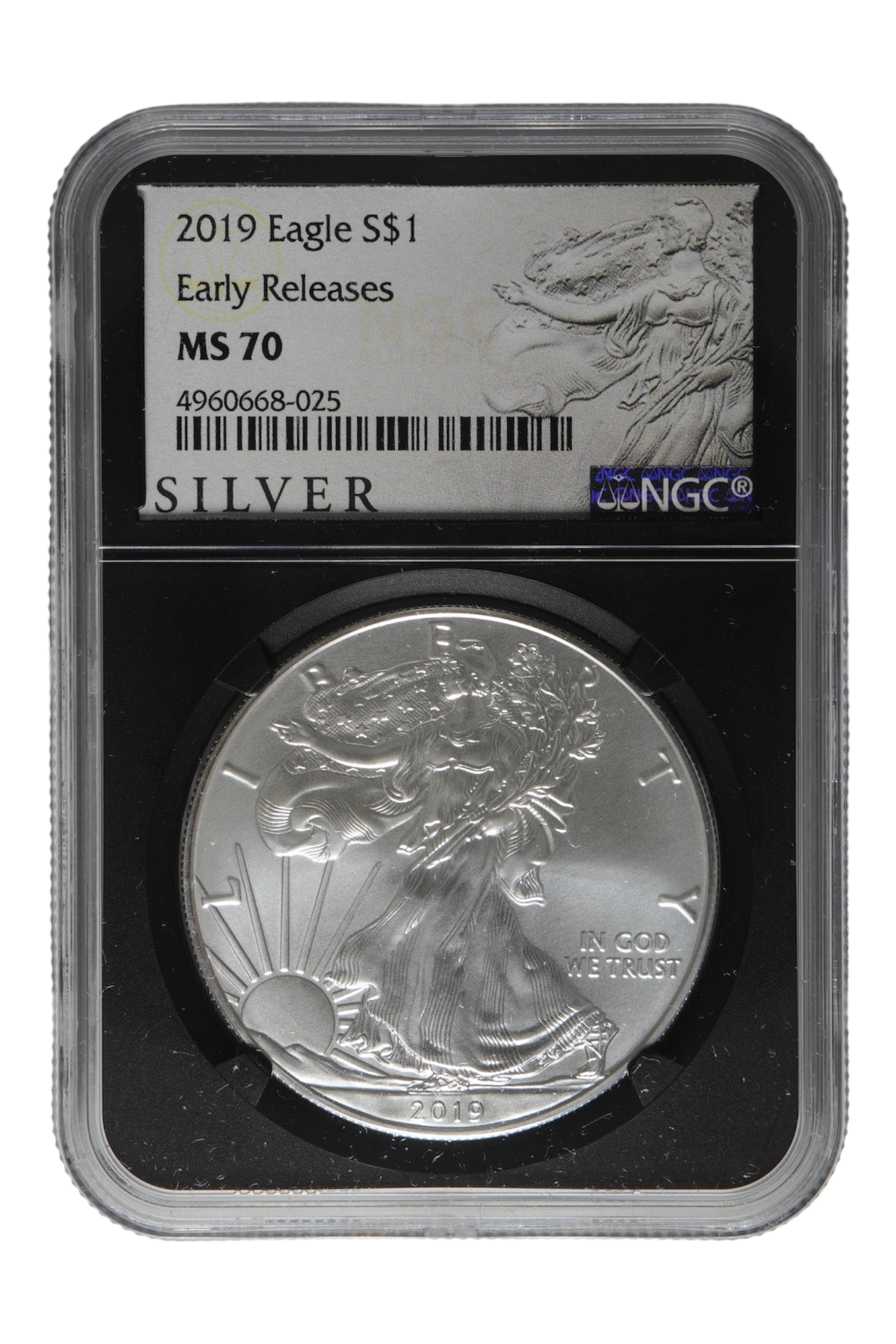 2019 1 oz American Silver Eagle NGC MS 70 ER