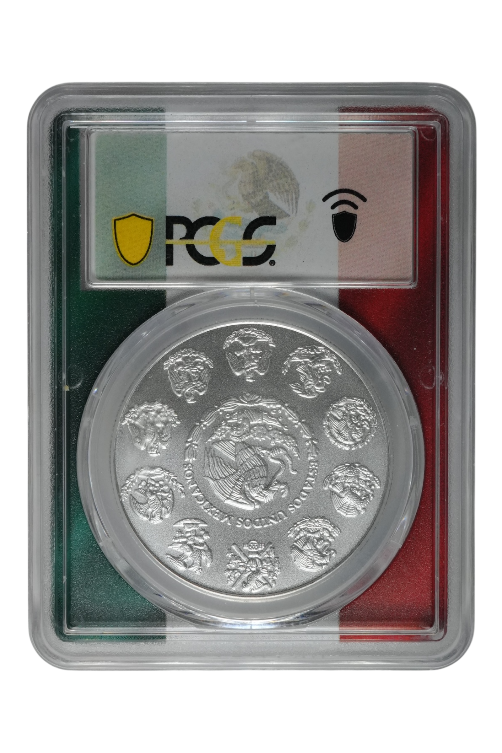 2023-Mo 1 oz Silver Mexico Libertad PCGS MS-70 Flag Picture Frame