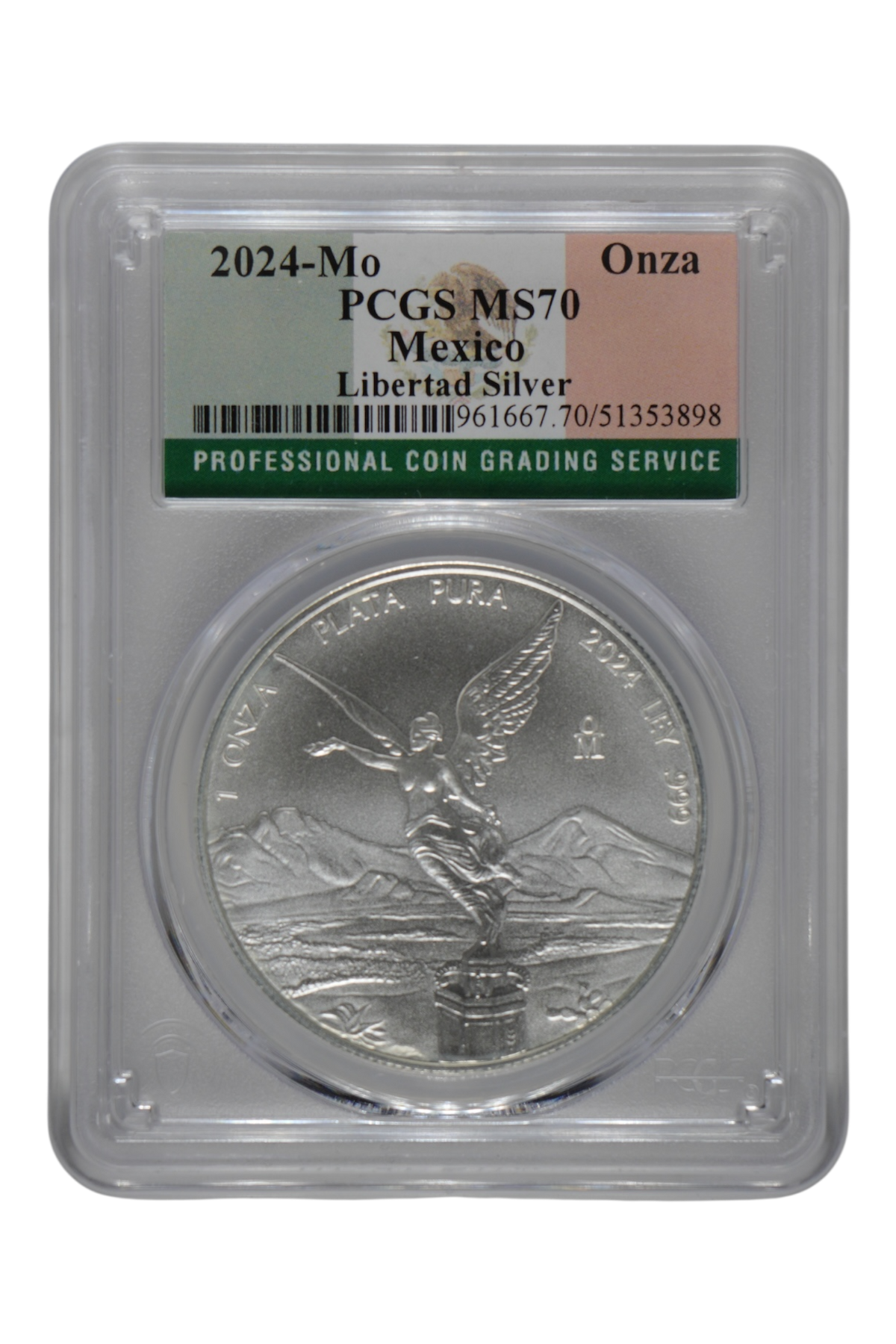2024-Mo 1 oz Silver Mexico Libertad PCGS MS 70