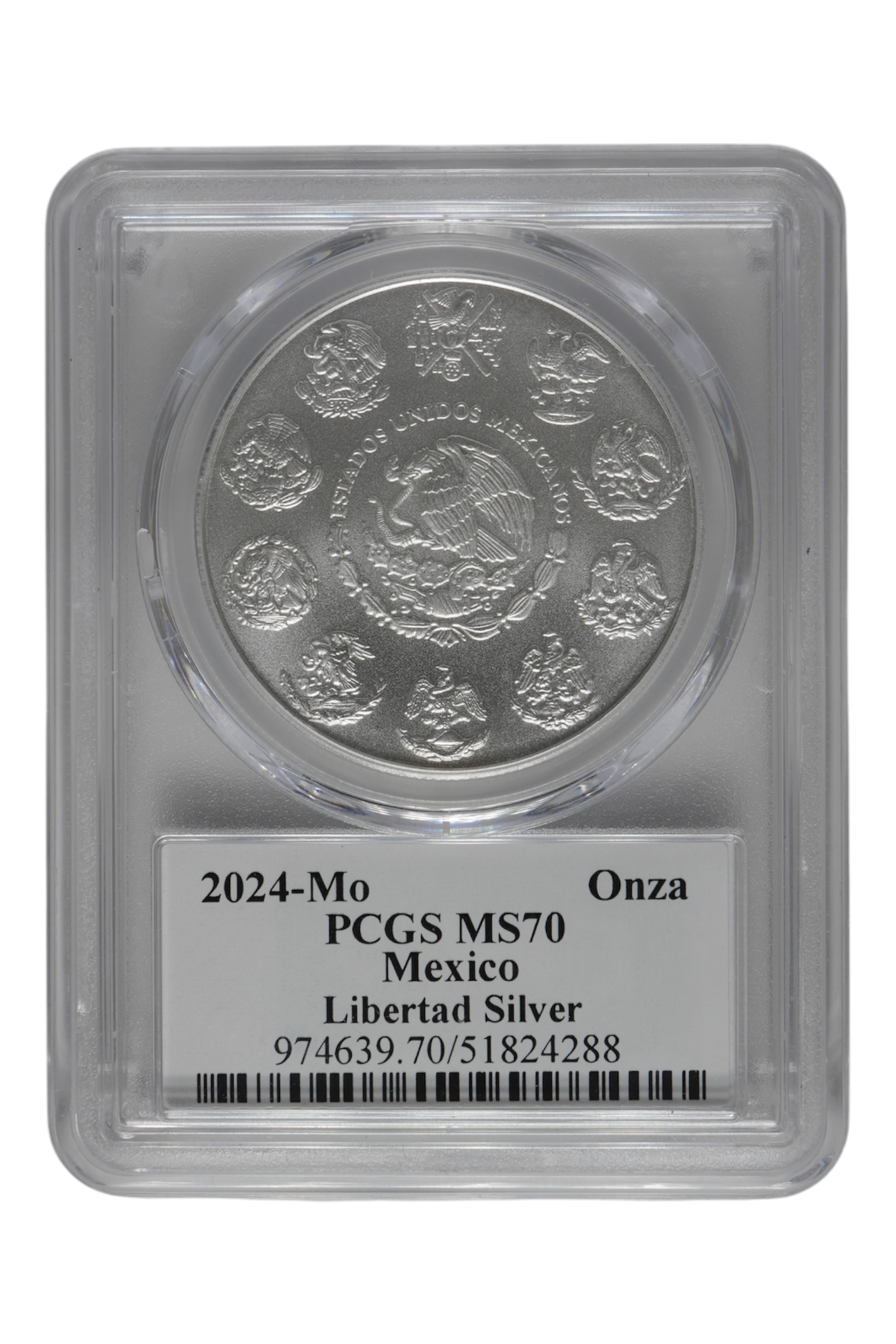Mexico 2024-Mo Onza Libertad PCGS MS70 (Ultra Breaks)