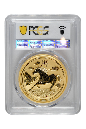 2014-P 2.0002 oz Gold Australia Lunar Horse PCGS MS 70