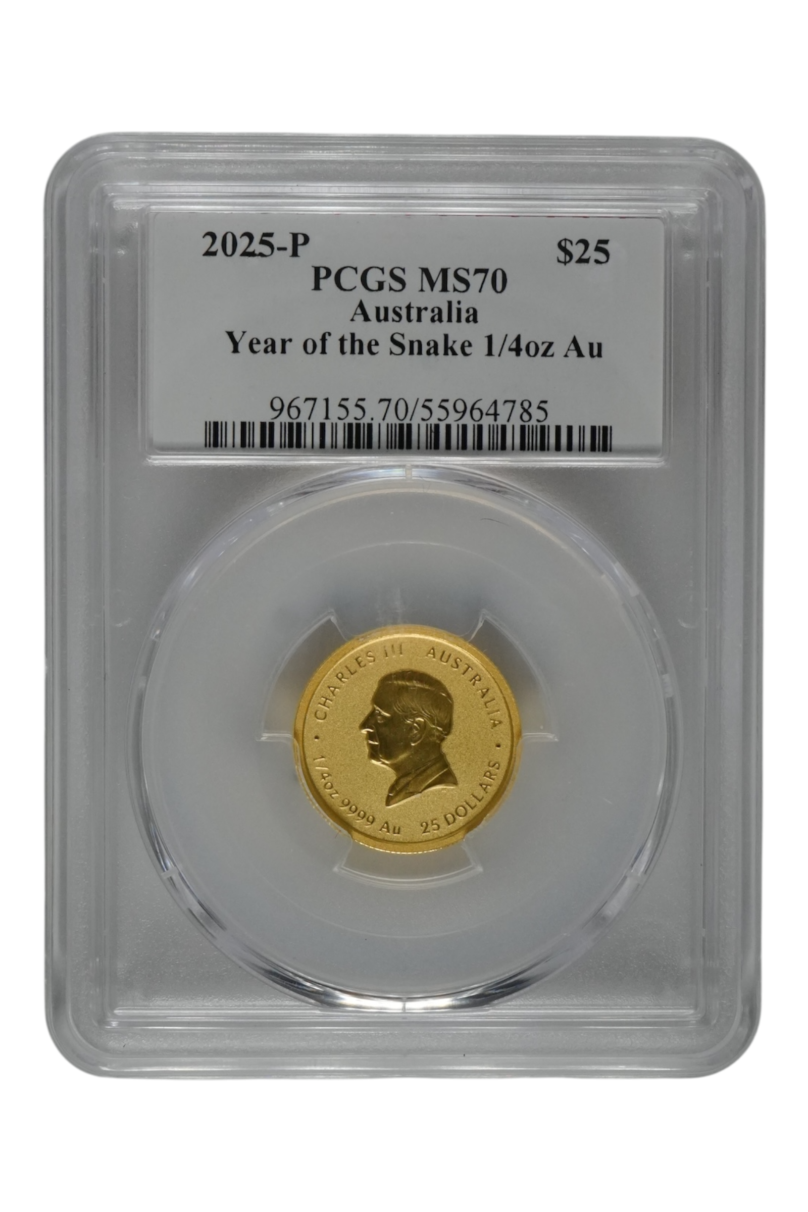 2025 1/4 oz Gold Australia Lunar Snake PCGS MS-70