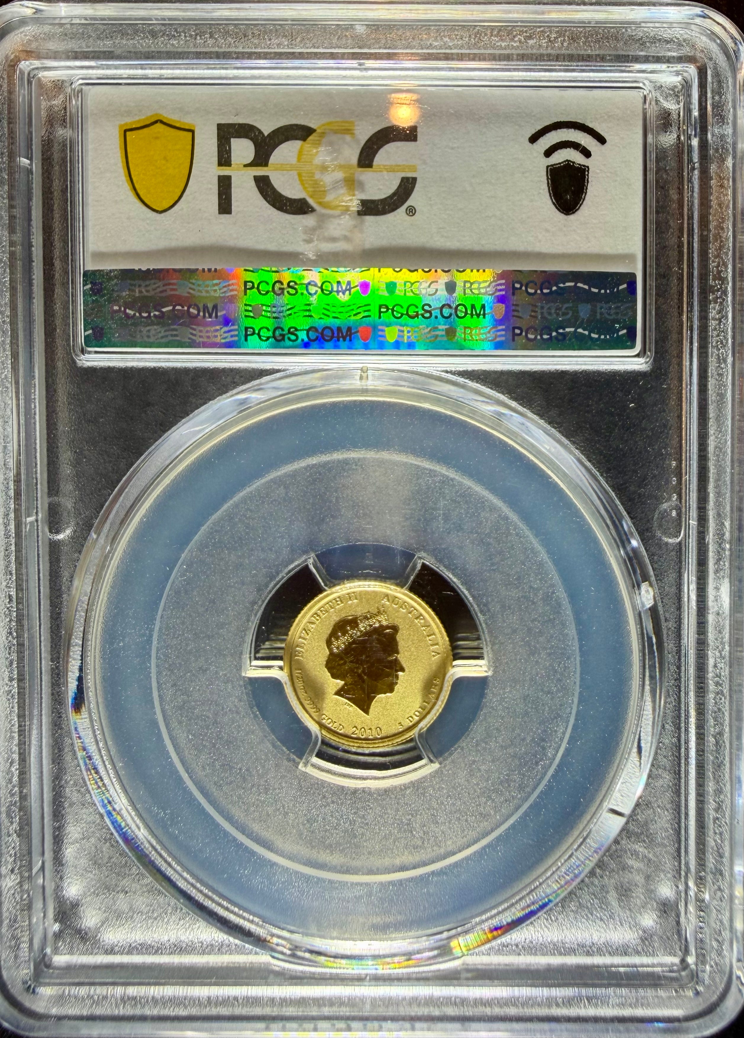 2010 1/20 oz Gold Australia Lunar Tiger PCGS MS-70
