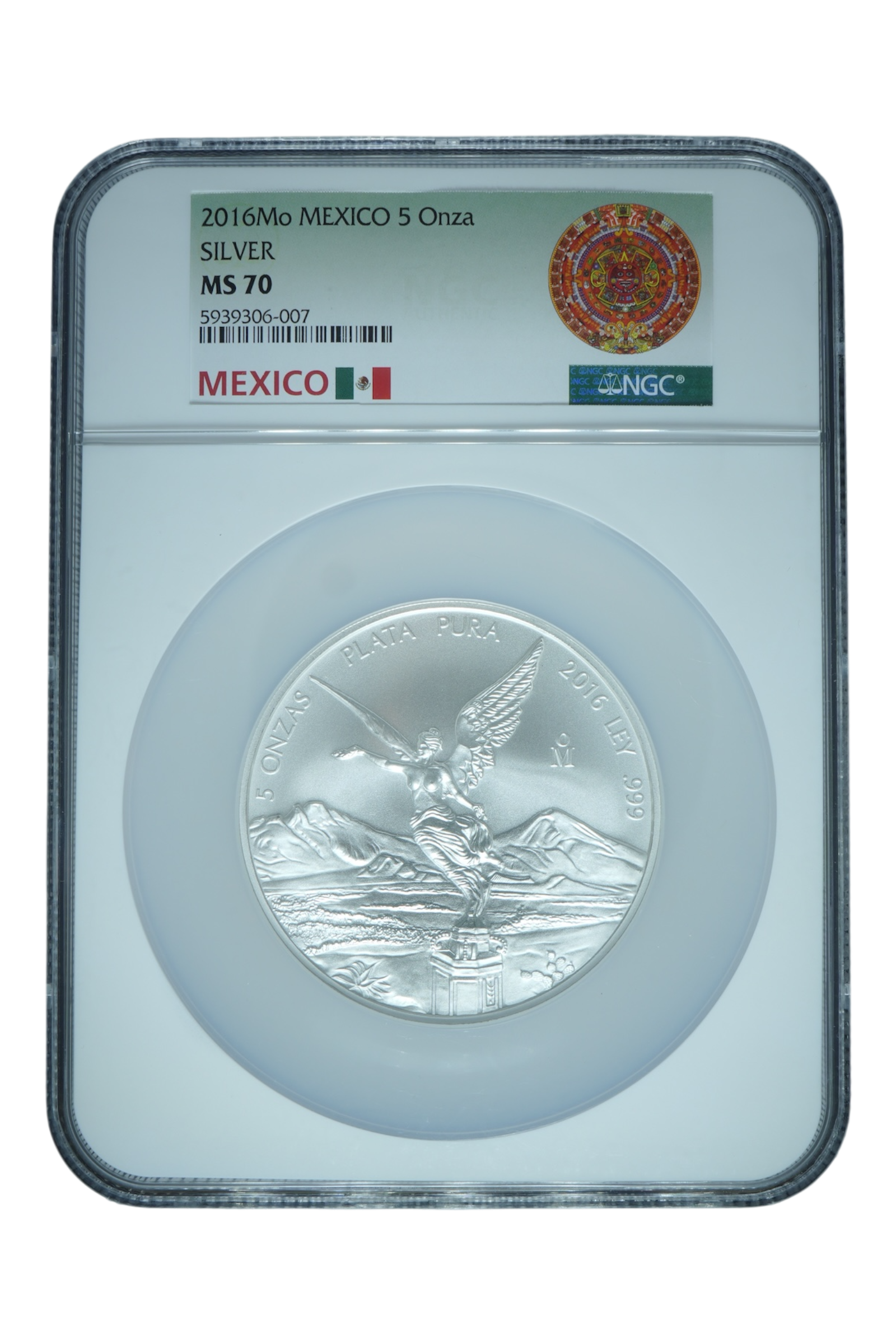 2016 5 oz Silver Mexico Libertad NGC MS 70