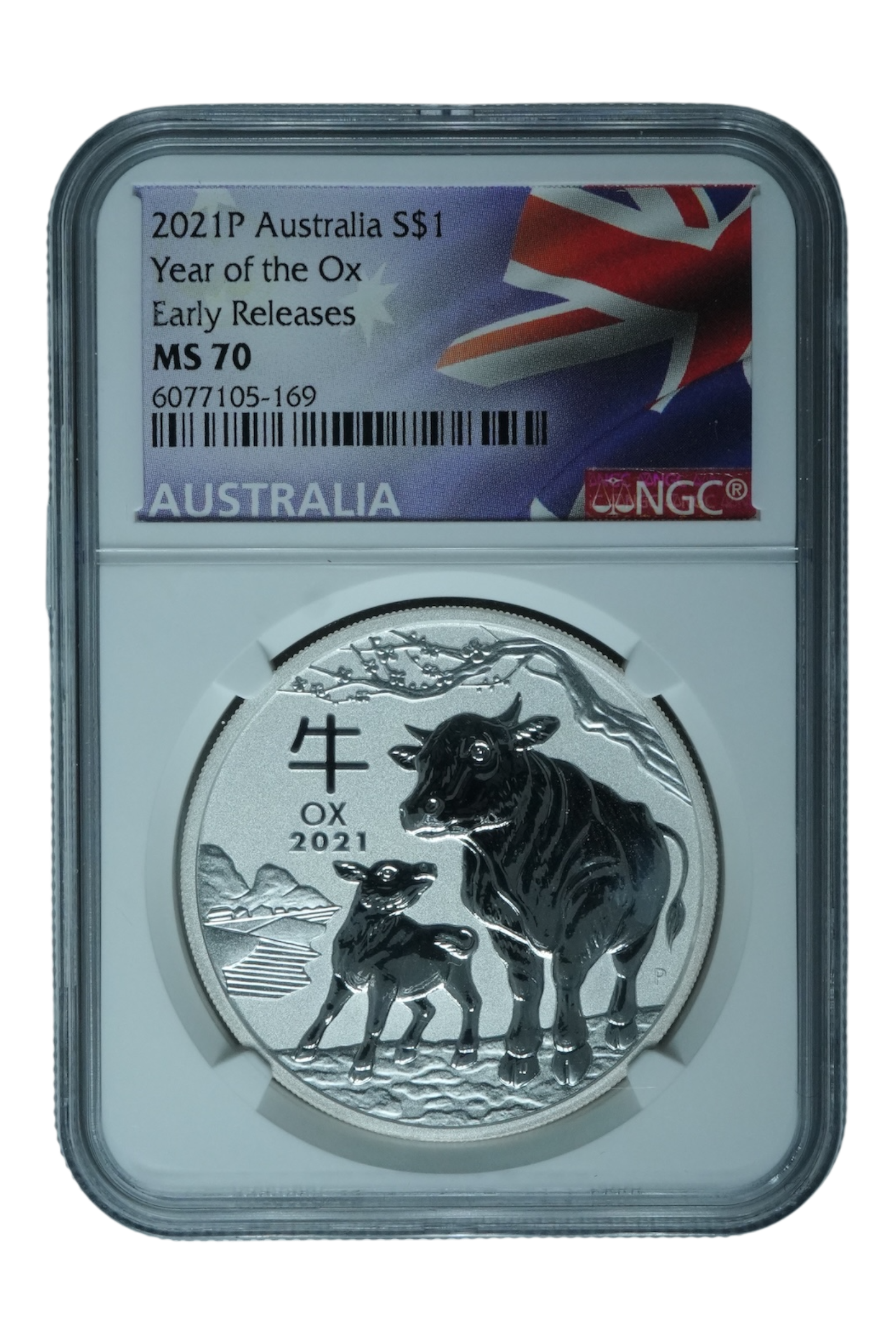 2021 1 oz Silver Australia Lunar Ox NGC MS 70