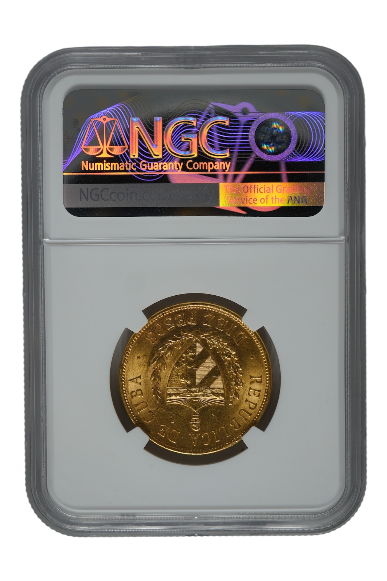 1916 0.4842 oz Gold Cuba 10 Pesos NGC MS-61