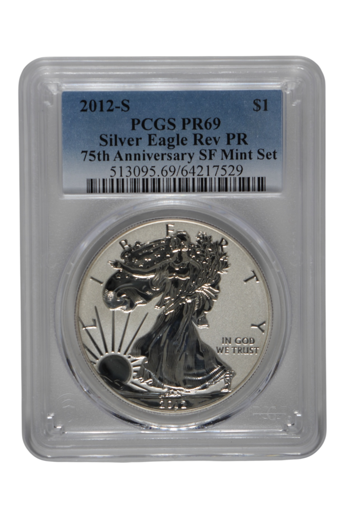 2012-S 1 oz Silver Eagle Reverse Proof 75th Anniversary SF Set PCGS PR 69