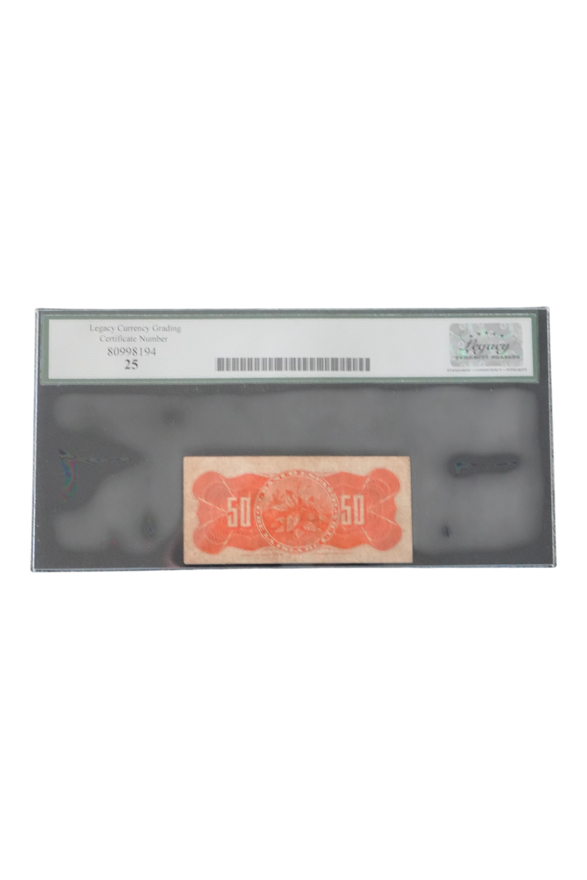 1896 Cuba Banknote 50 Centavos Legacy VF-25