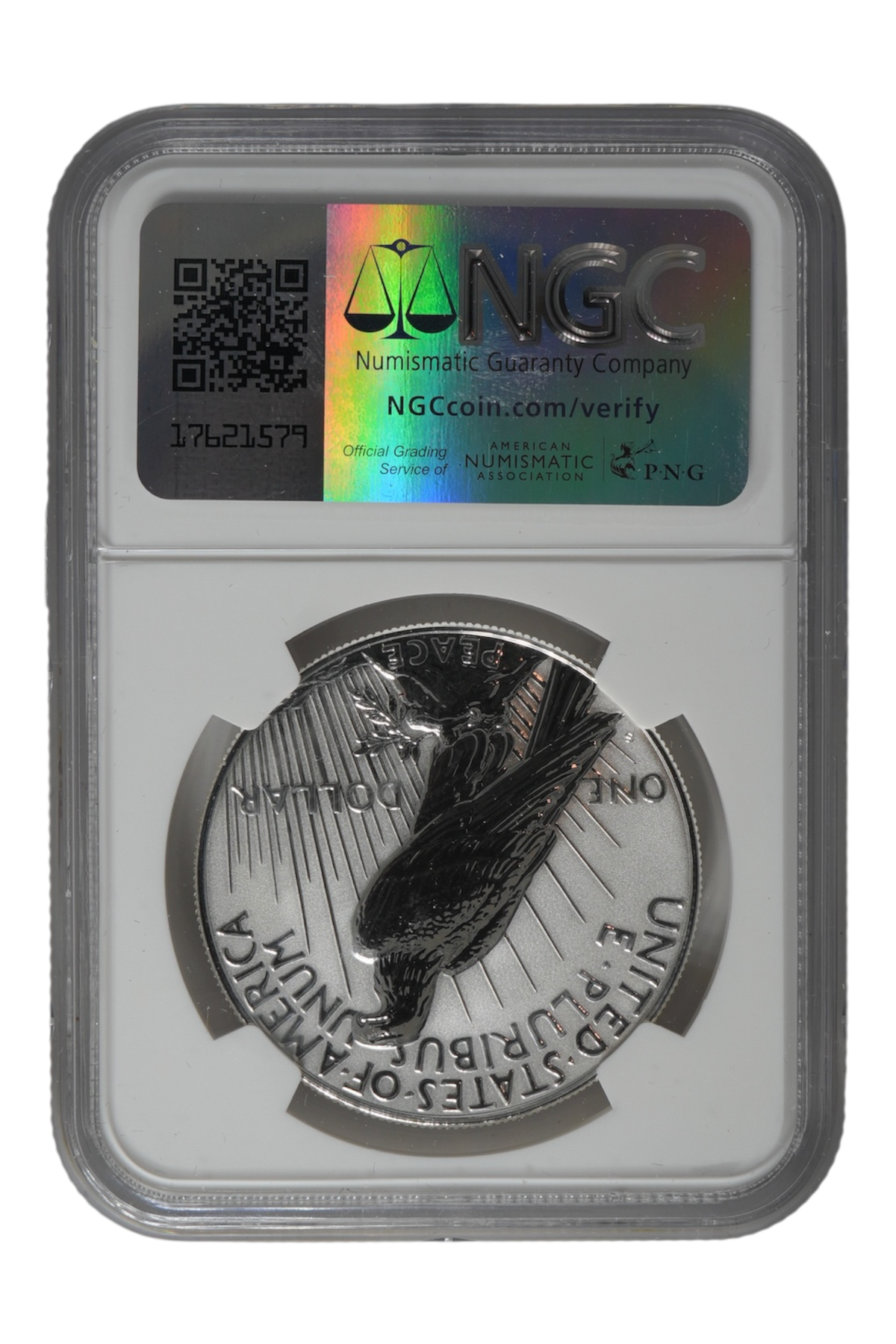 2023 Peace Dollar NGC PF-70 ER reverse - assay house