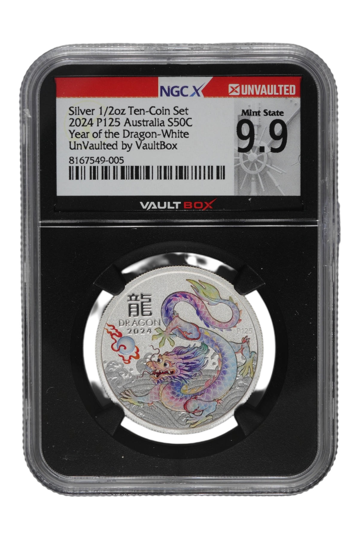 2024 1/2 oz Australia Silver Lunar Dragon NGCX 9.9