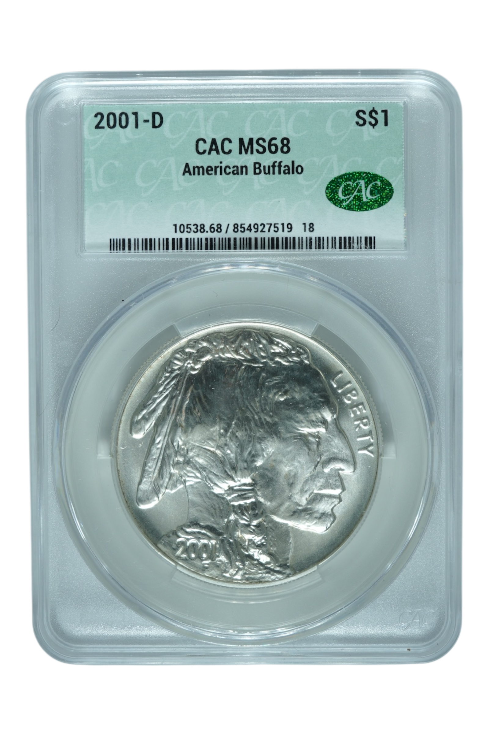 2001-D American Buffalo Silver Dollar CACG MS-68