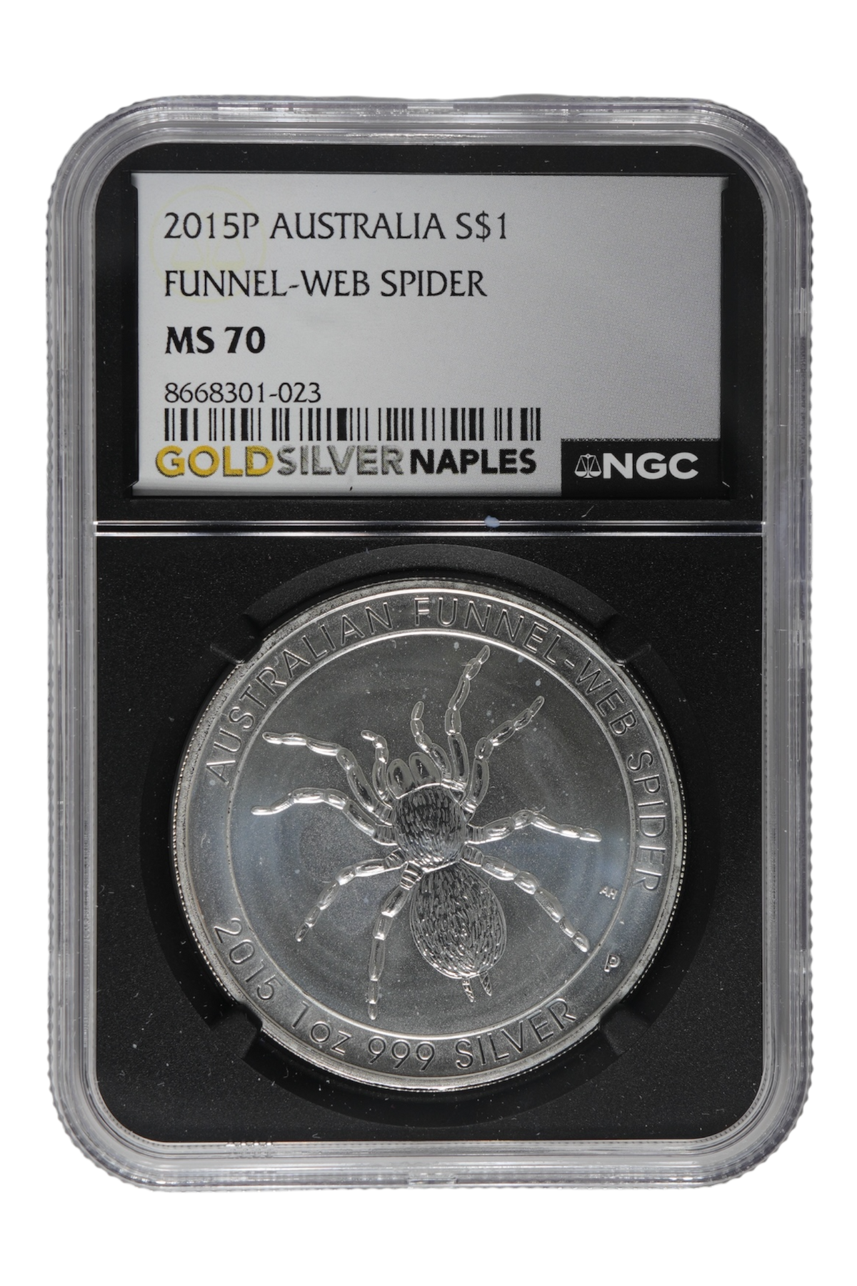 2015 1 oz Australia Silver Funnel-Web Spider NGC MS 70