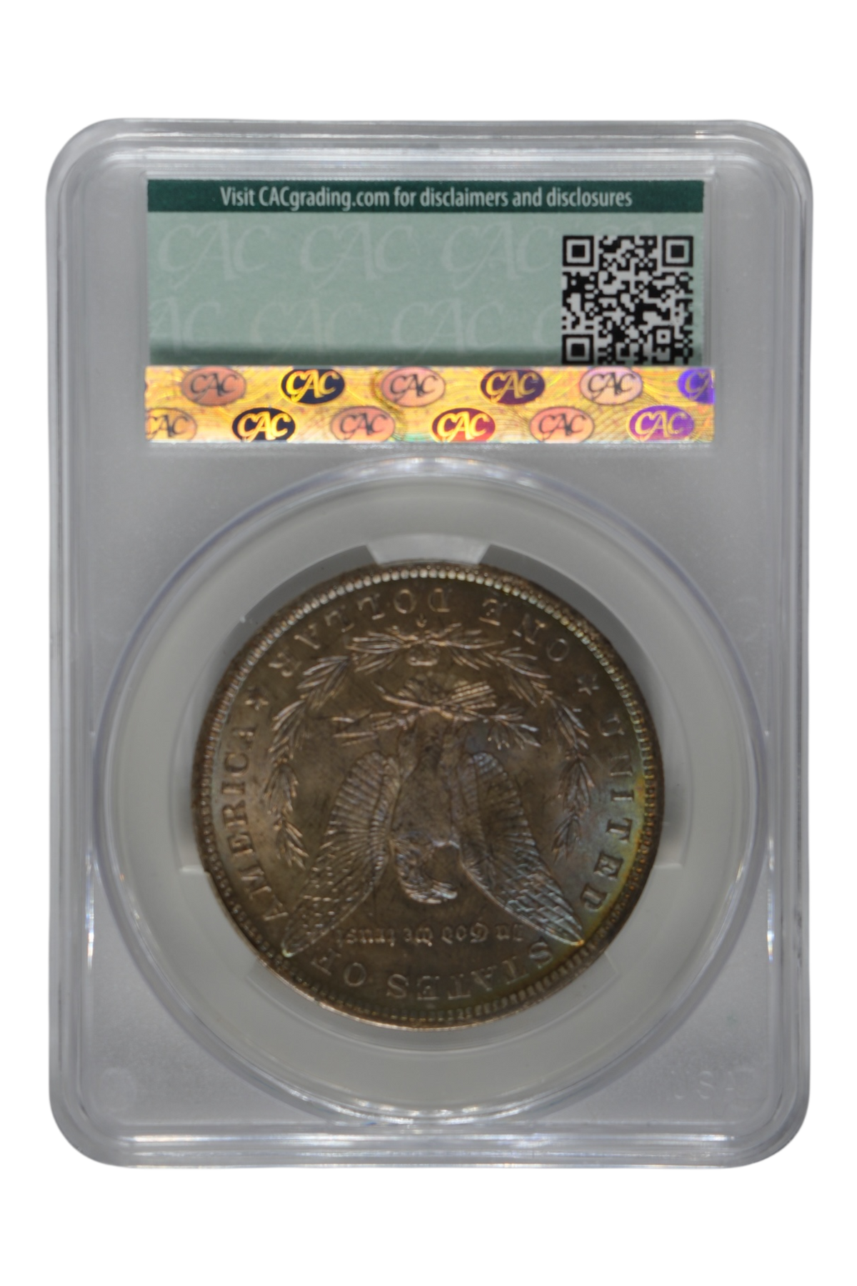 1884-O Morgan Silver Dollar CACG MS 64+ (Toned)