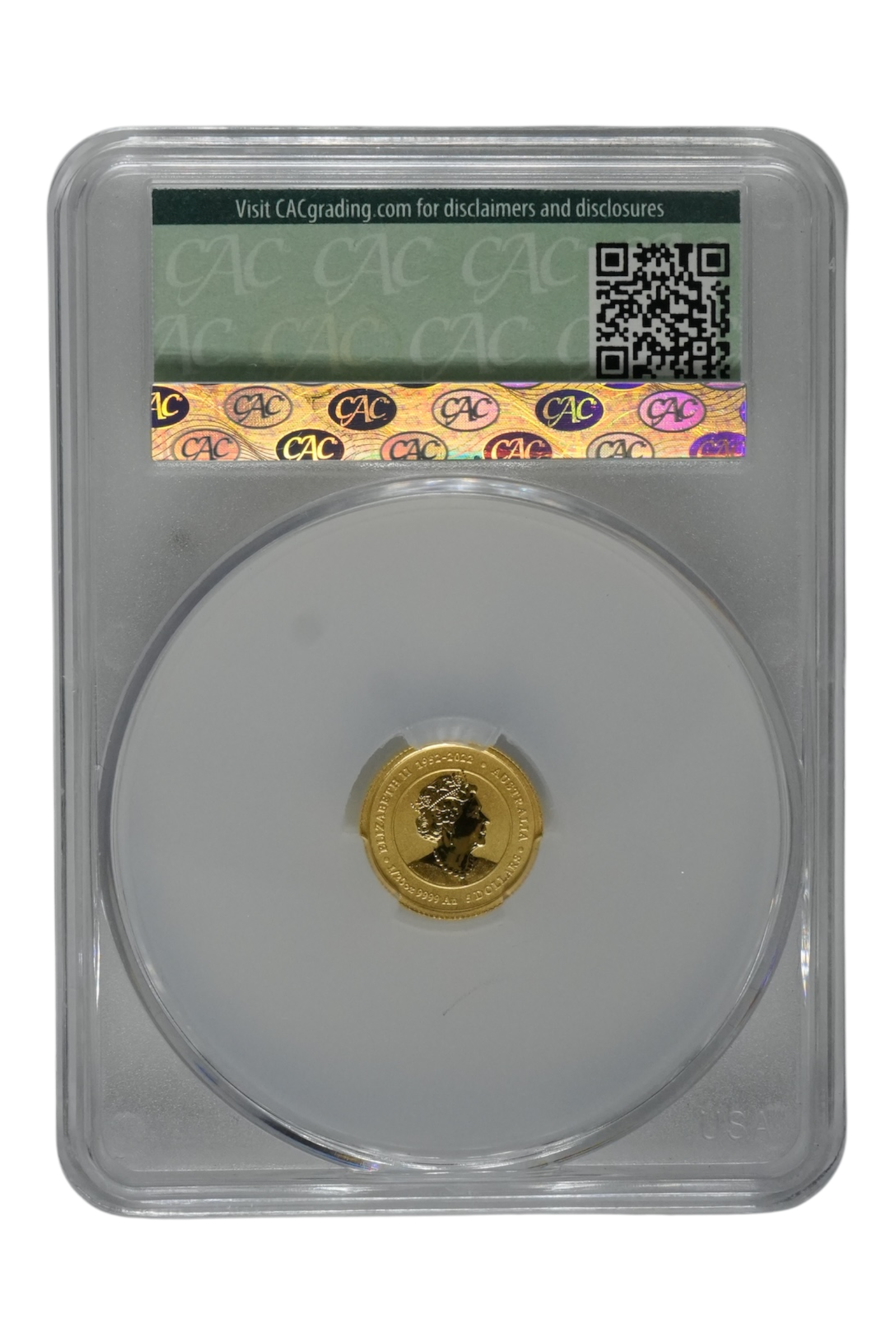 2024-P125 1/20 oz Gold Australia Lunar Dragon CACG MS70 Colorized