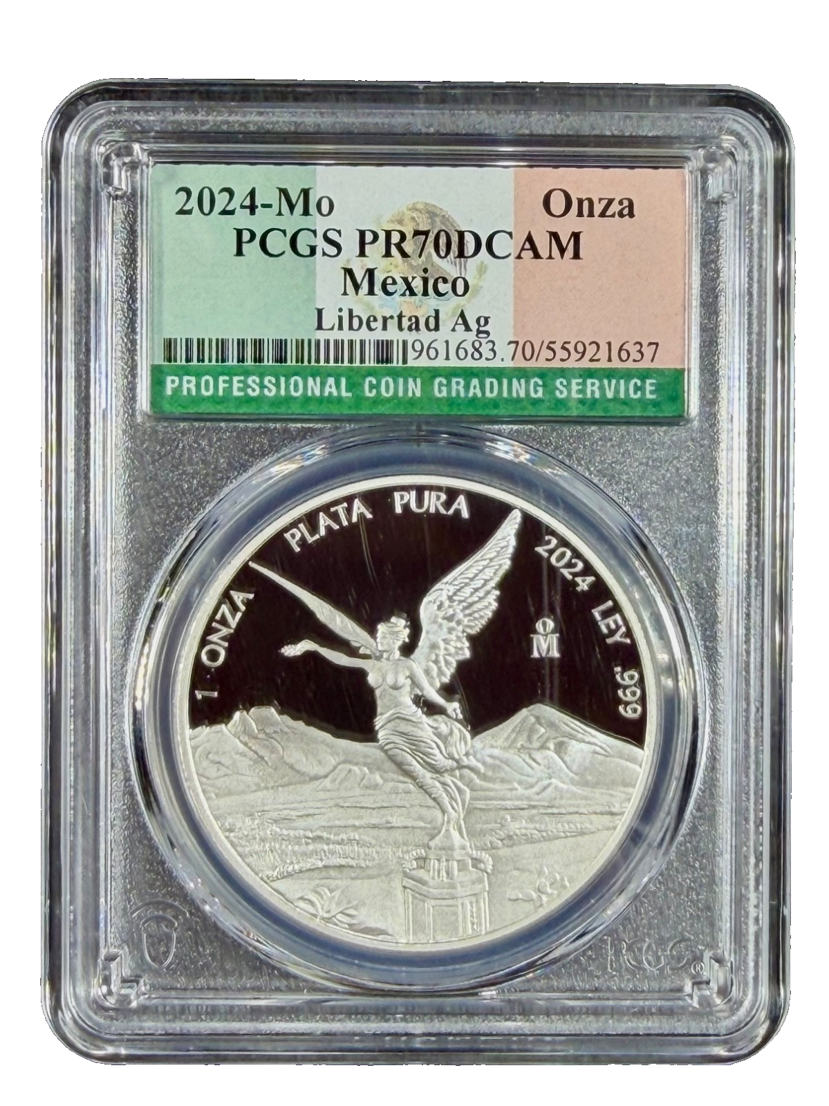 🇲🇽 2024 Mexico 1oz Silver Libertad PCGS PR70 DCAM  Flag Label