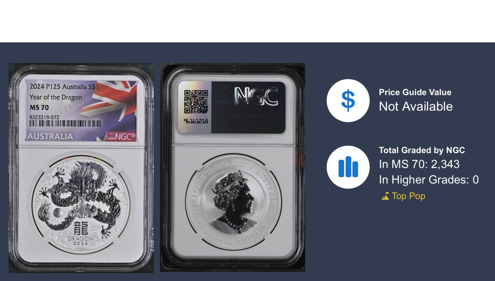 🇦🇺 2024-P Australia 1 oz Silver Lunar Dragon $1 NGC MS70 | Perth Mint |