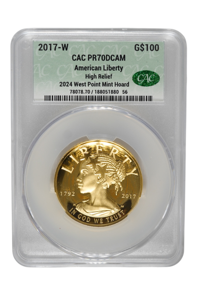 2017-W 1 oz Gold American Liberty HR CACG PR-70