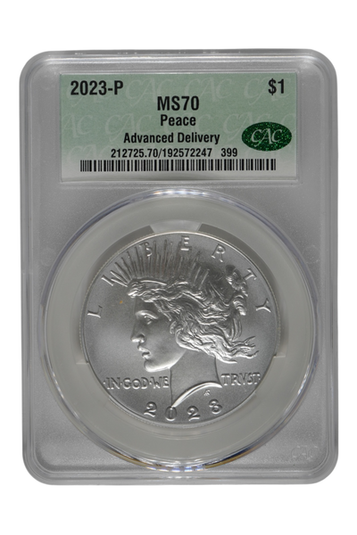 2023 0.8591 oz Silver United States Peace Dollar CACG MS-70 AD