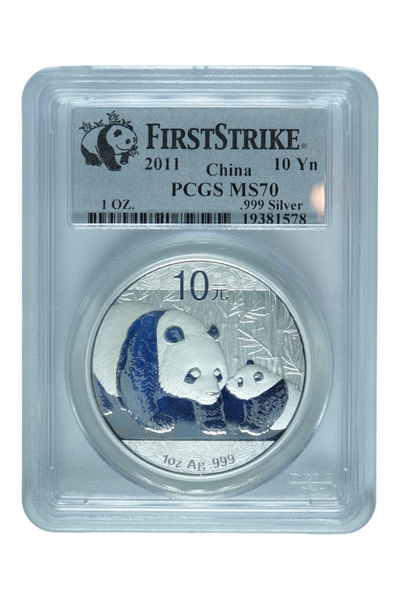 2011 0.9989 oz Chinese Silver Panda PCGS MS 70 FS