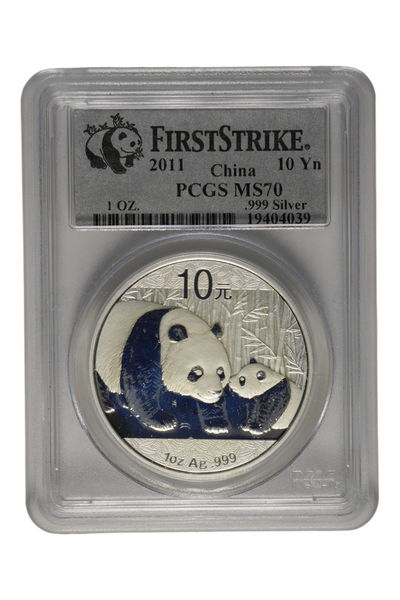 China 2011 Silver 10 Yuan Panda First Strike PCGS MS70