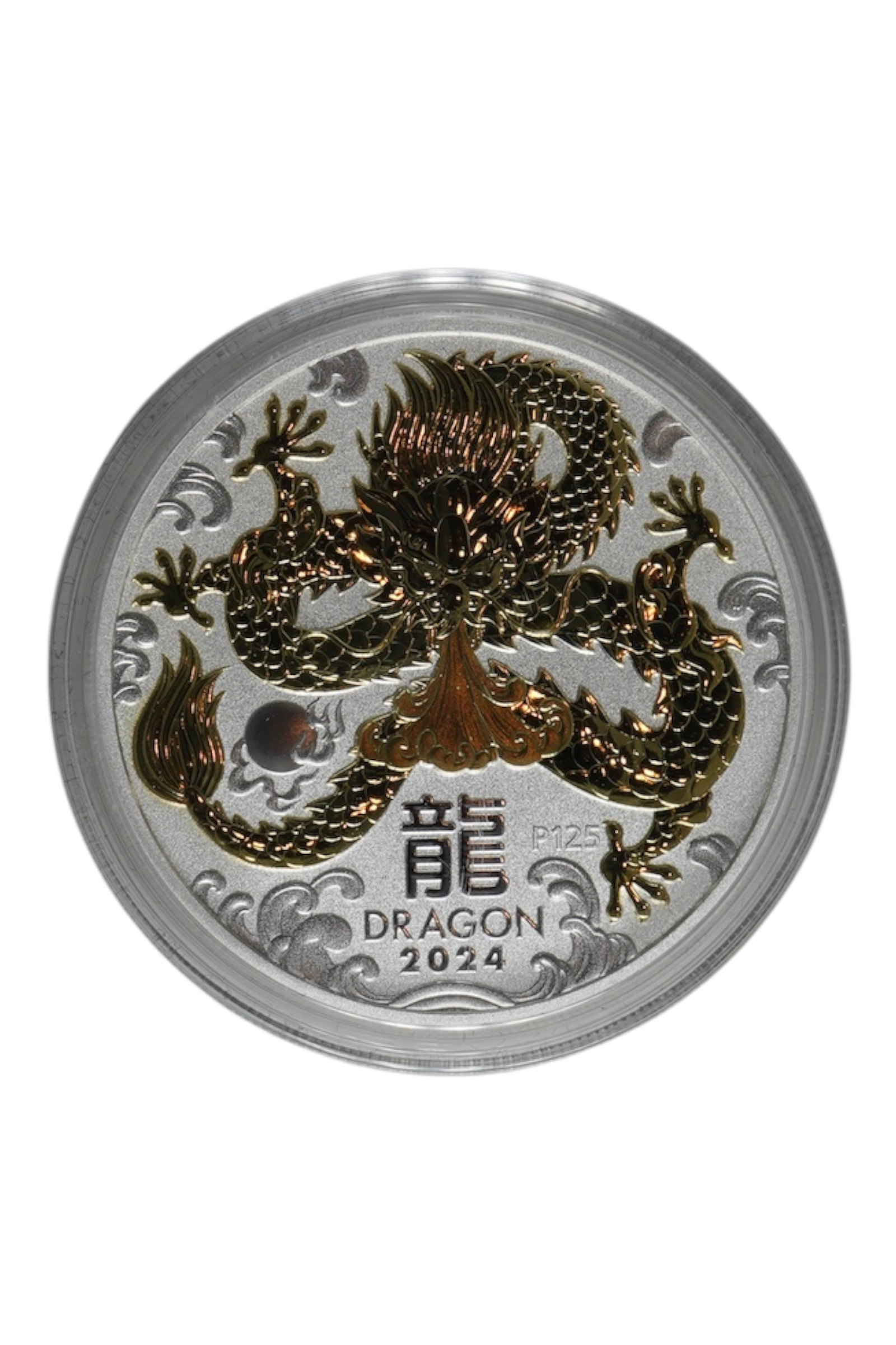 2024 1 oz Silver Australia Lunar Dragon Proof Gilt