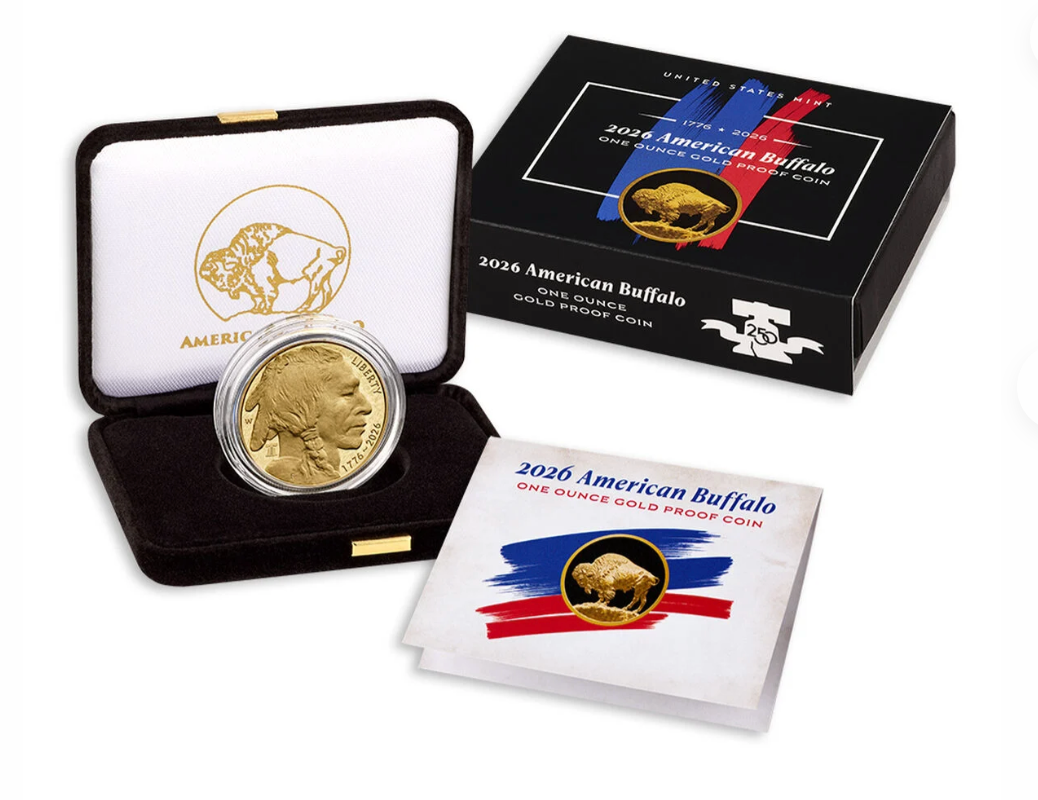 2026-W 1 oz Gold American Buffalo Liberty Bell Privy Proof (Raw, OGP)