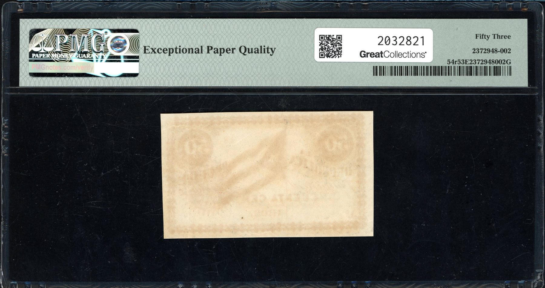 Cuba 1869 50 Centavos Republica de Cuba Remainder Note SCWPM-54r PMG About Uncirculated 53 EPQ