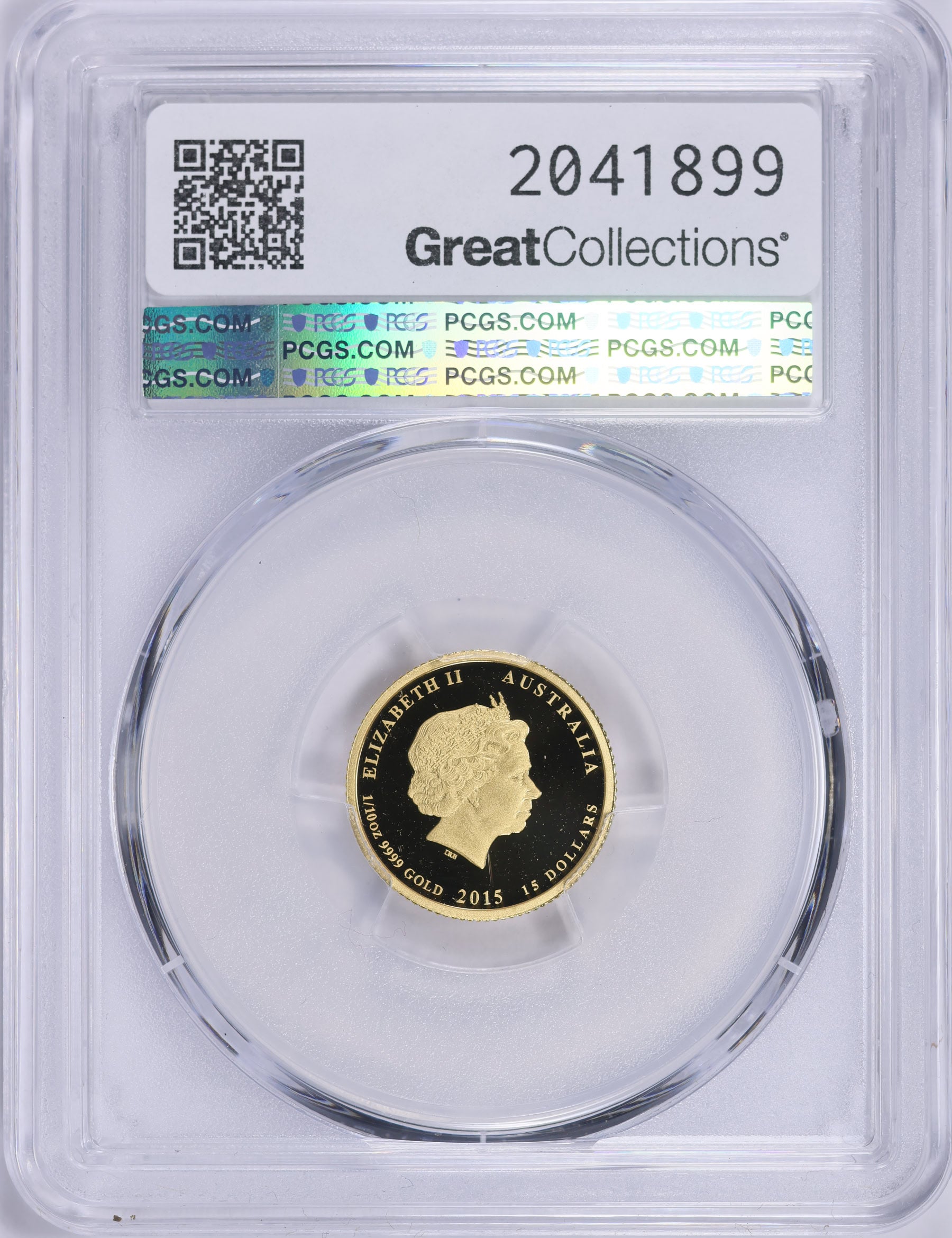 Australia 2015-P Gold $15 Lunar Series, Year of the Goat KM-3136 PCGS Proof-69 DCAM (AGW = 0.1008 oz.)