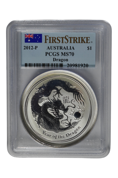 2012 1 oz Silver Australia Lunar Series II PCGS MS-70 FS