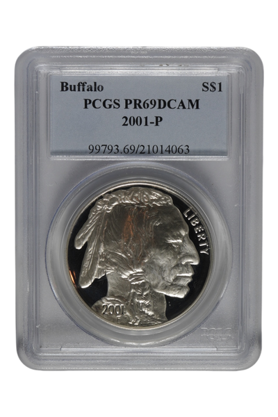 2001-P American Buffalo Silver Dollar PCGS PR 69 DCAM
